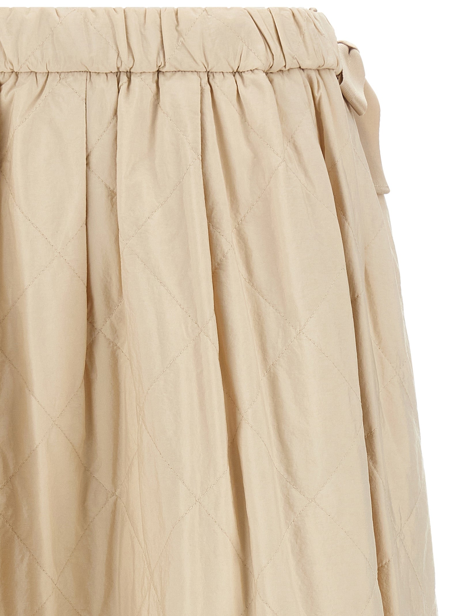 Beige Polyamide Midi Skirt