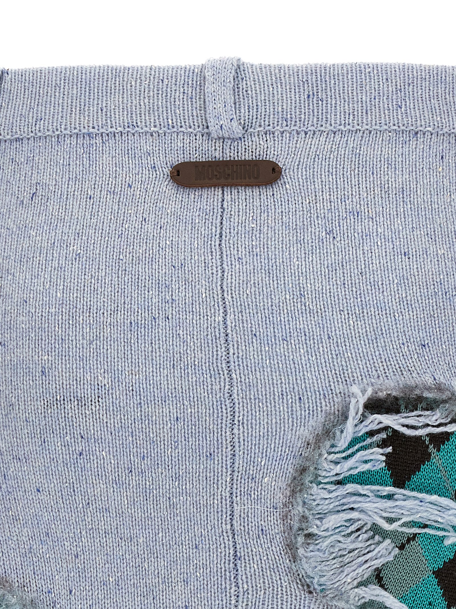 Blue Wool Midi Skirt