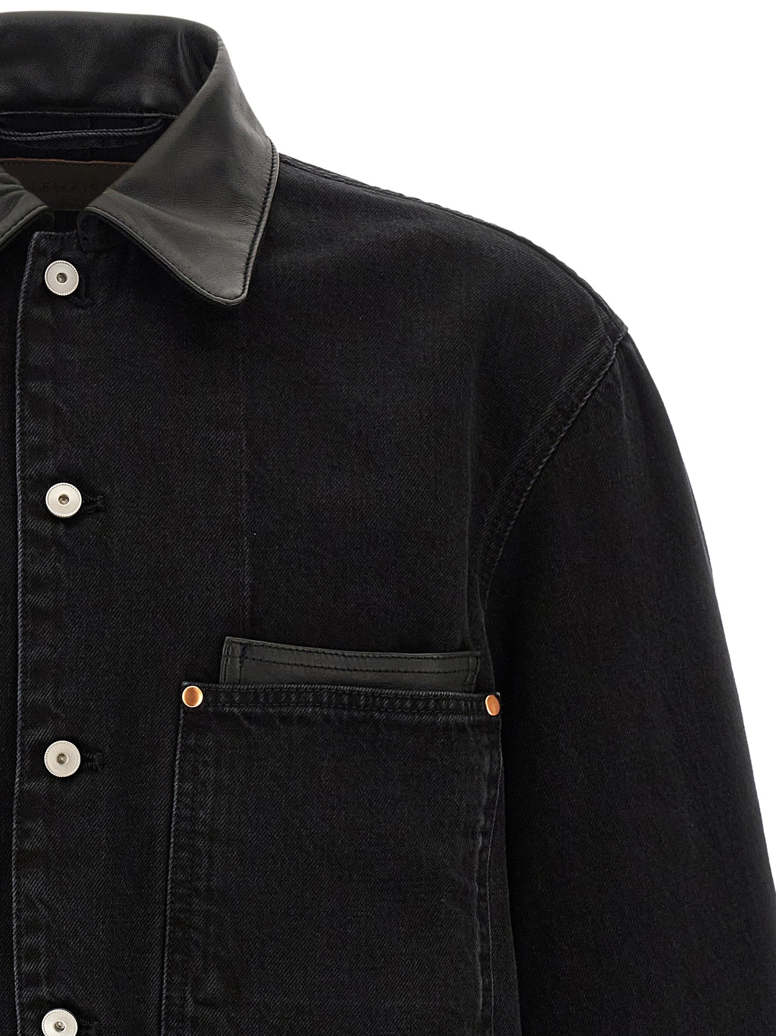 Black Cotton Denim Jacket