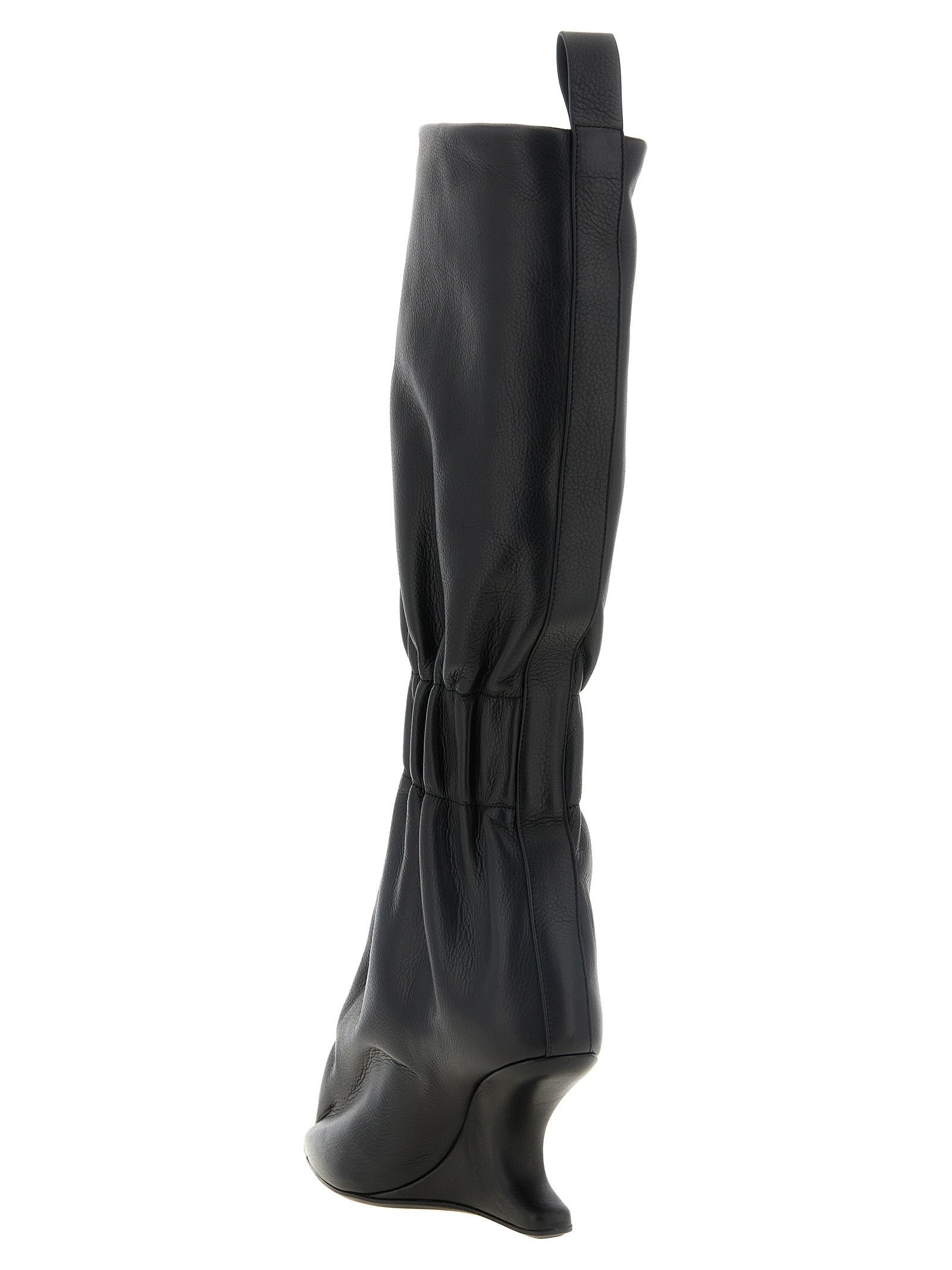 Black Calfskin Over The Knee