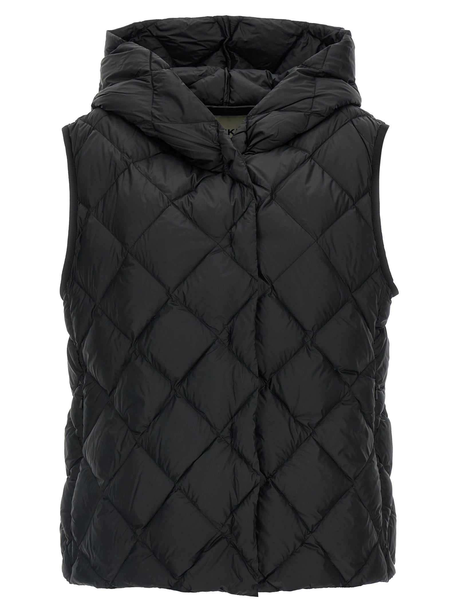 Black Polyester Sleeveless Jacket