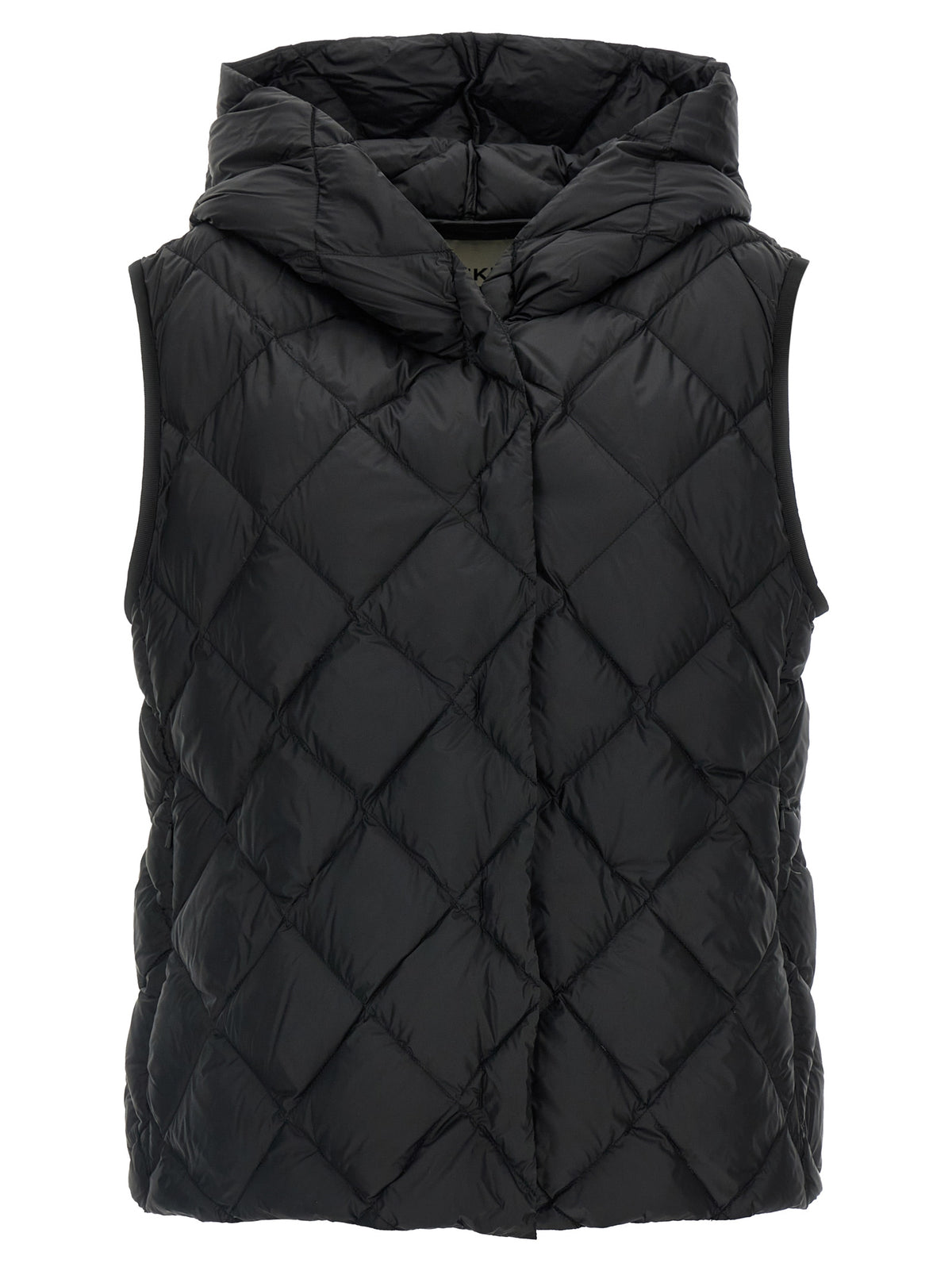 Black Polyester Sleeveless Jacket