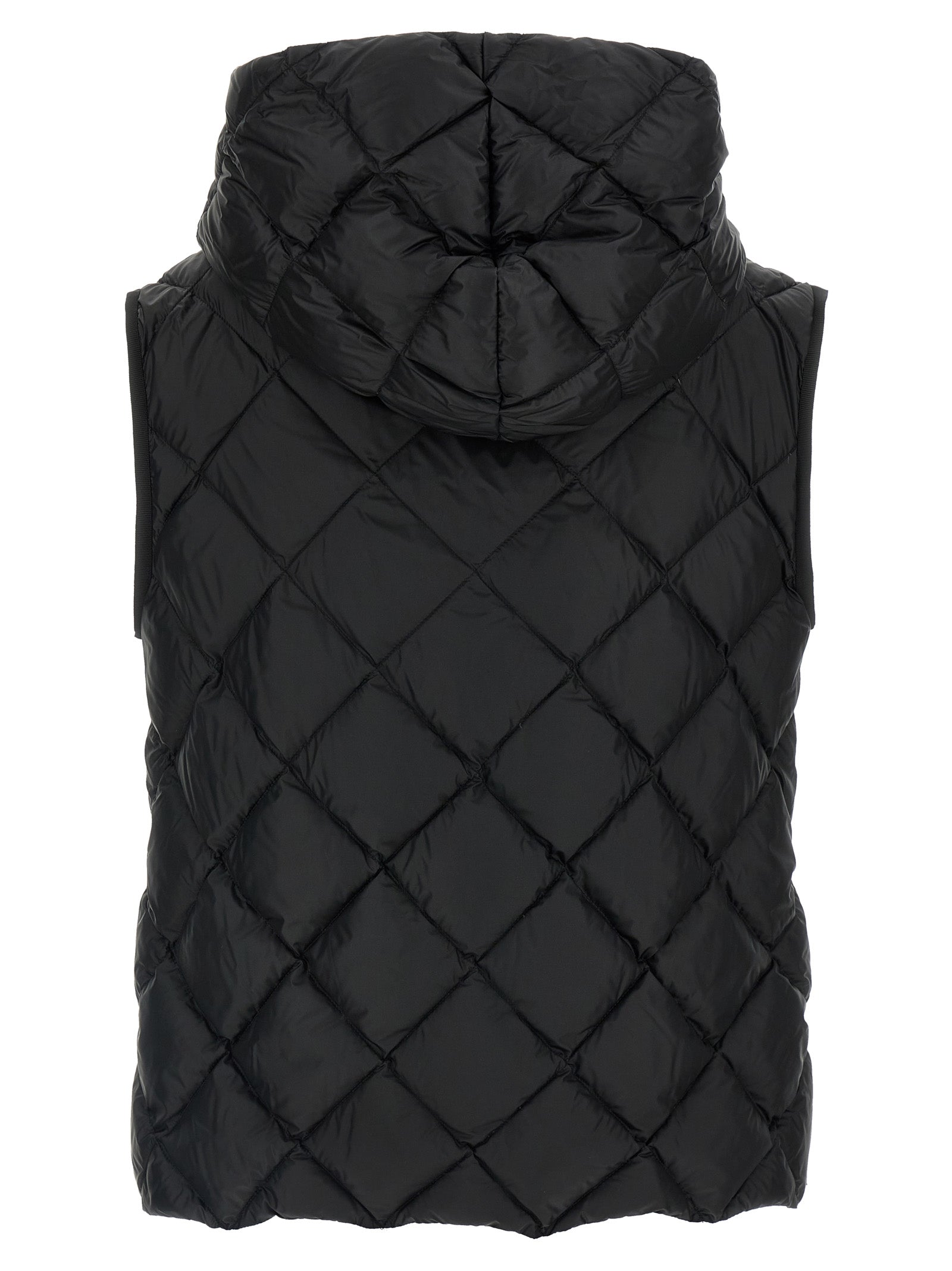 Black Polyester Sleeveless Jacket