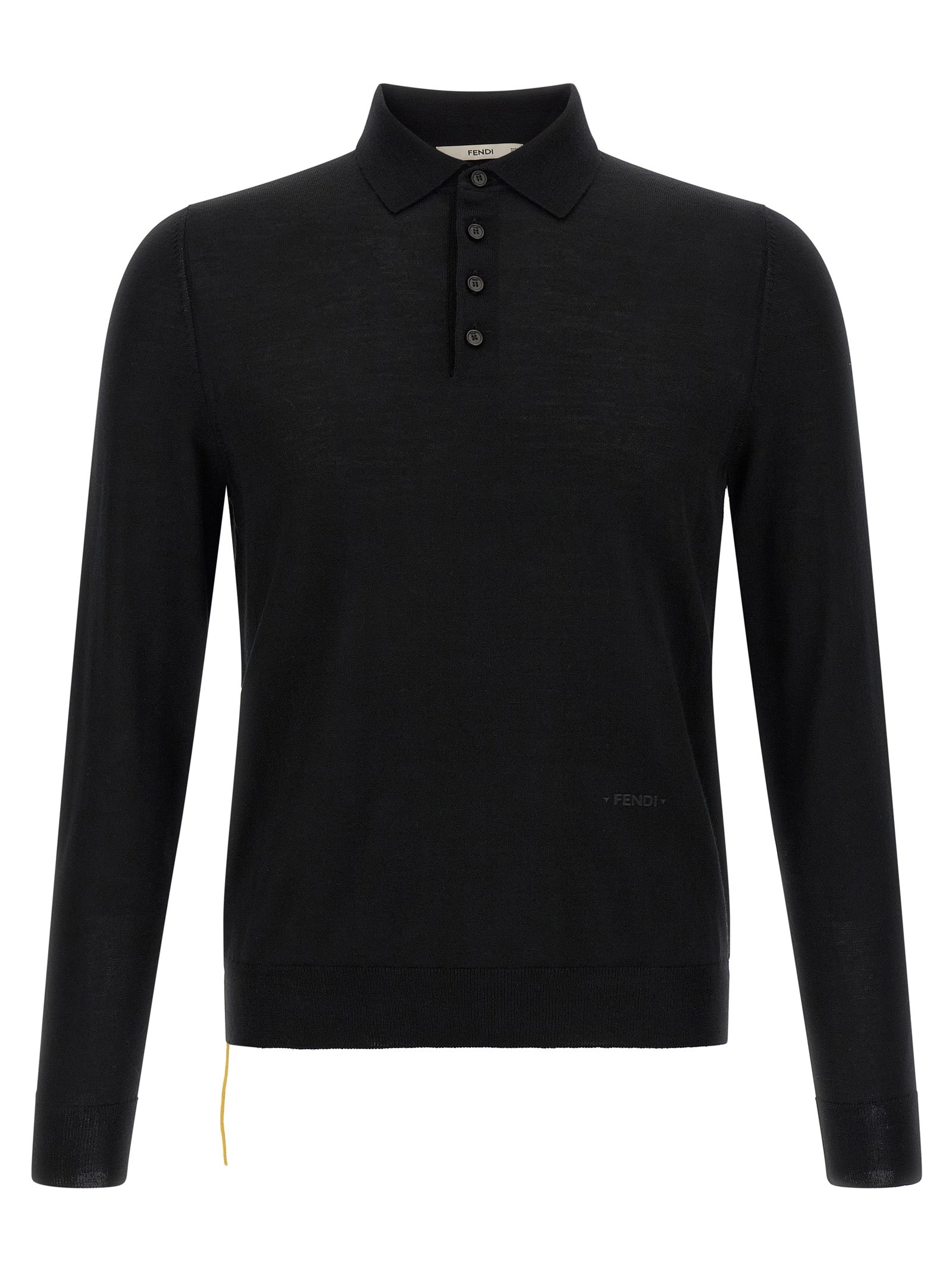 Black Virgin Wool Polo Shirt