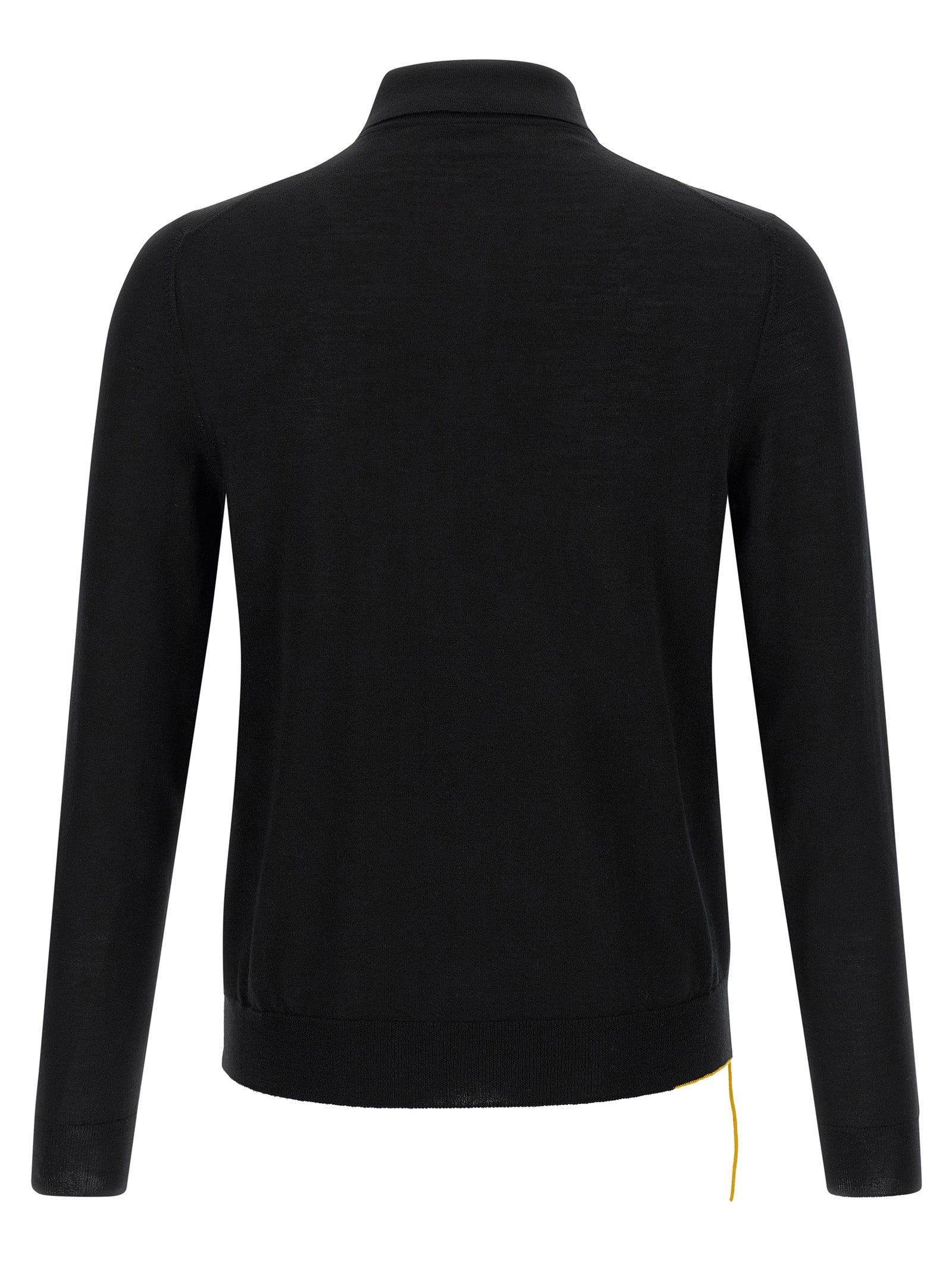 Black Virgin Wool Polo Shirt