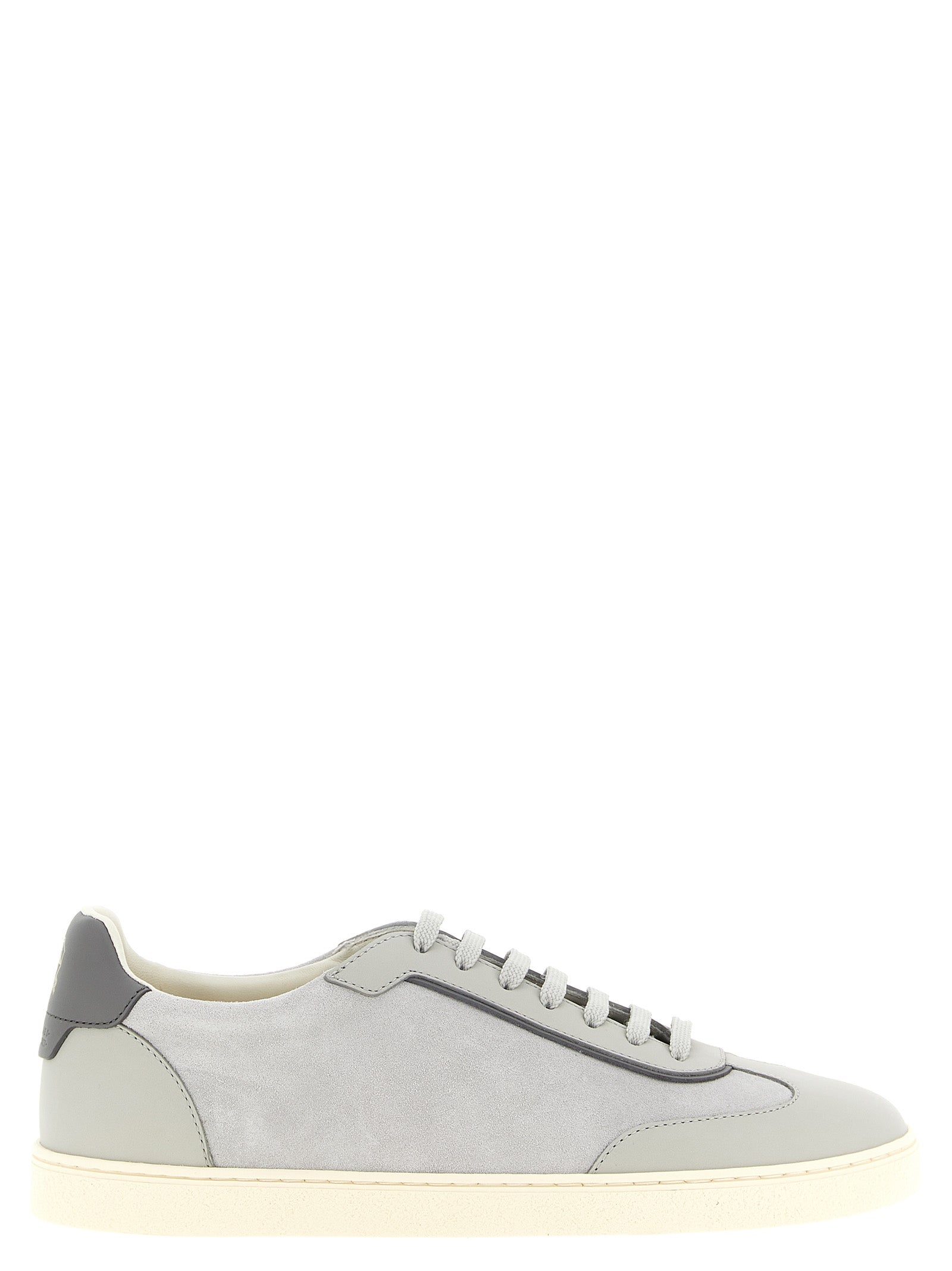 Gray Calfskin Low Top Sneakers