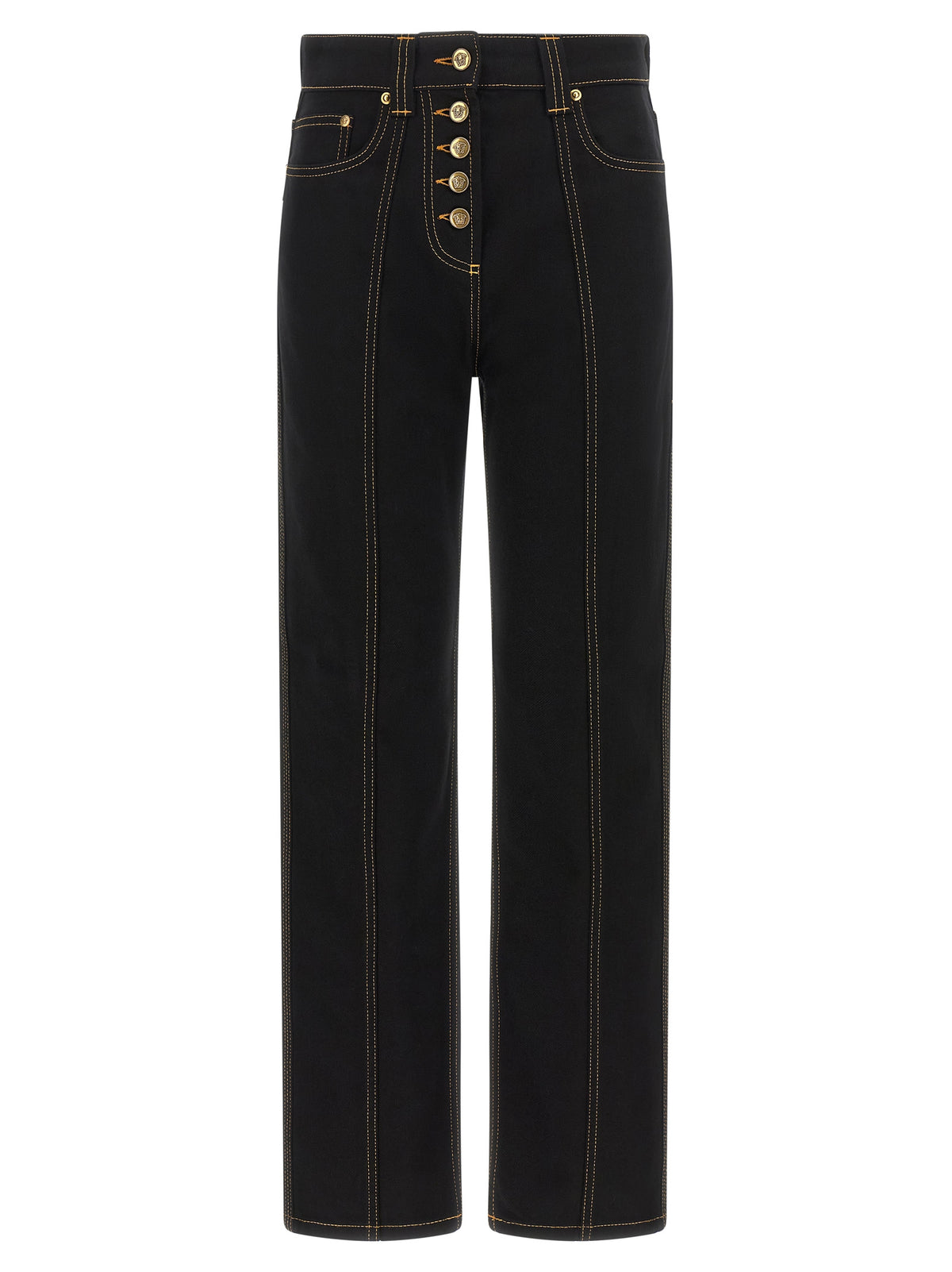 Black Cotton High-Waisted Jean