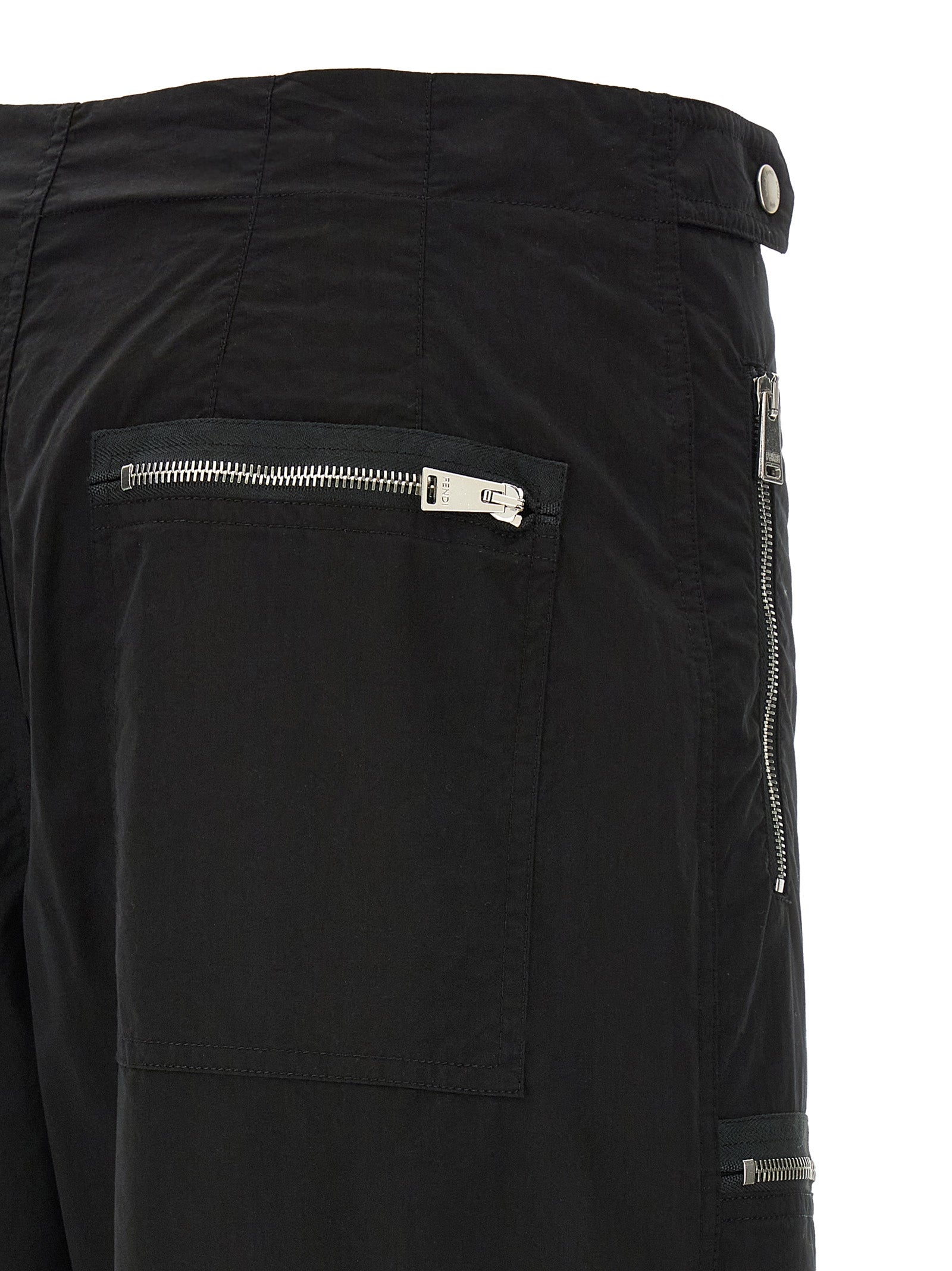 Black Cotton Cargo Pants