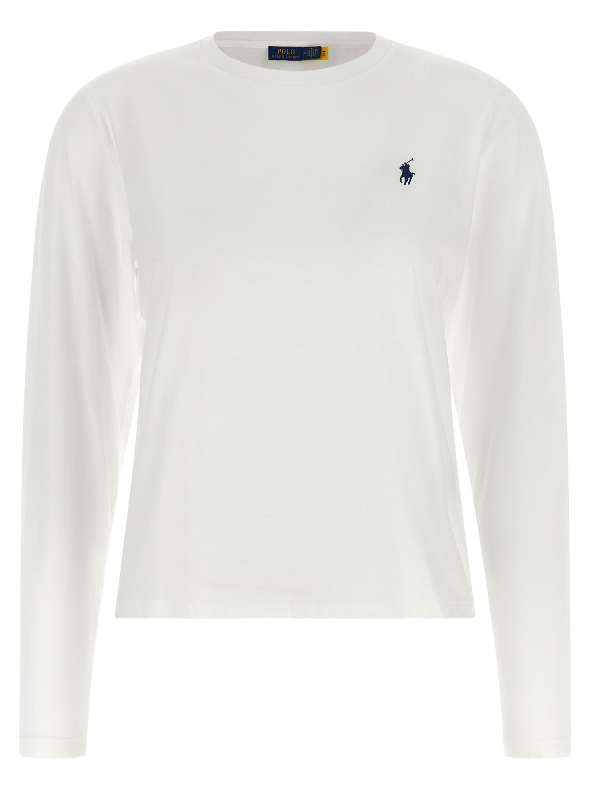 White Cotton Long Sleeve T-Shirt
