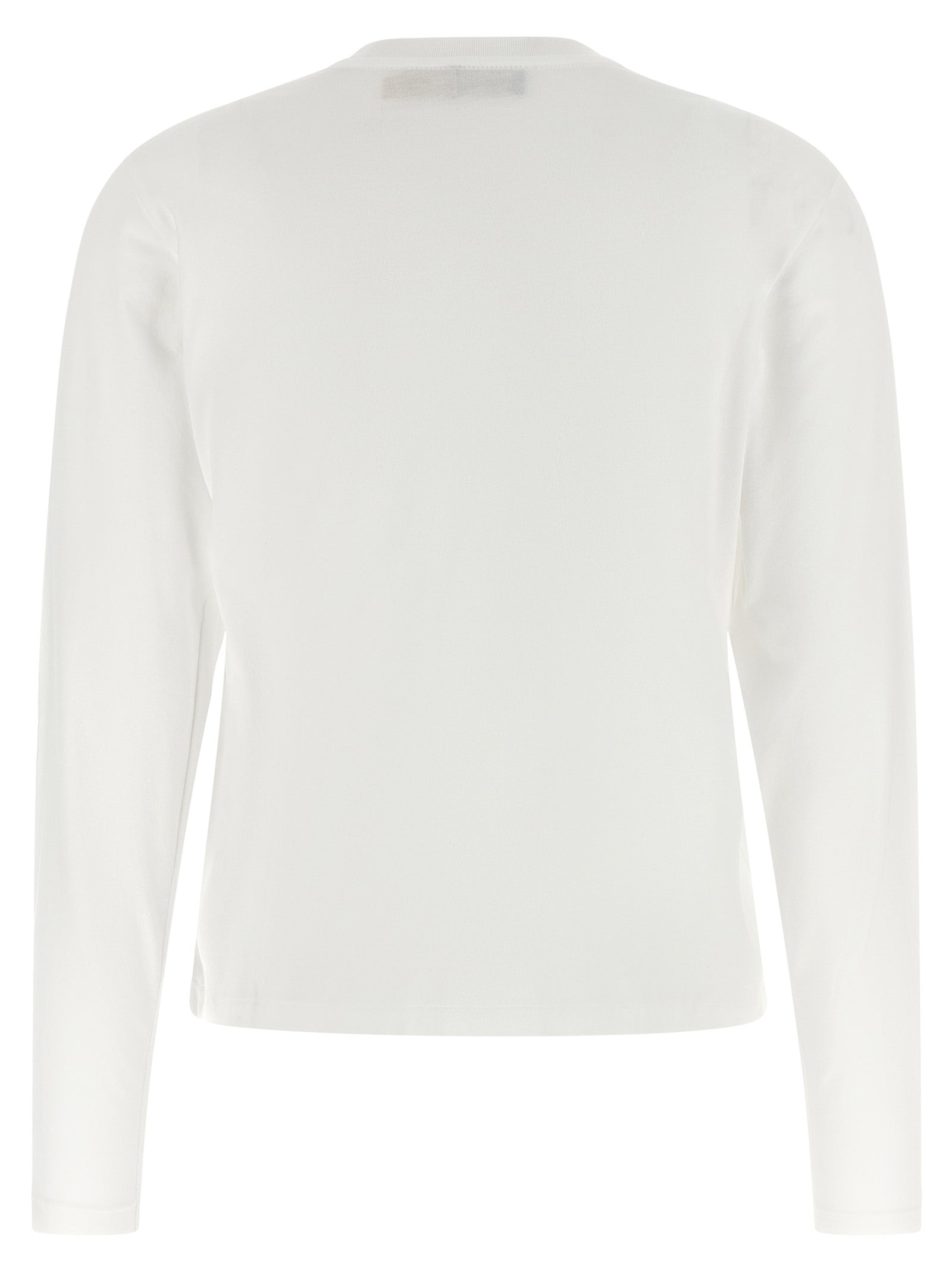 White Cotton Long Sleeve T-Shirt
