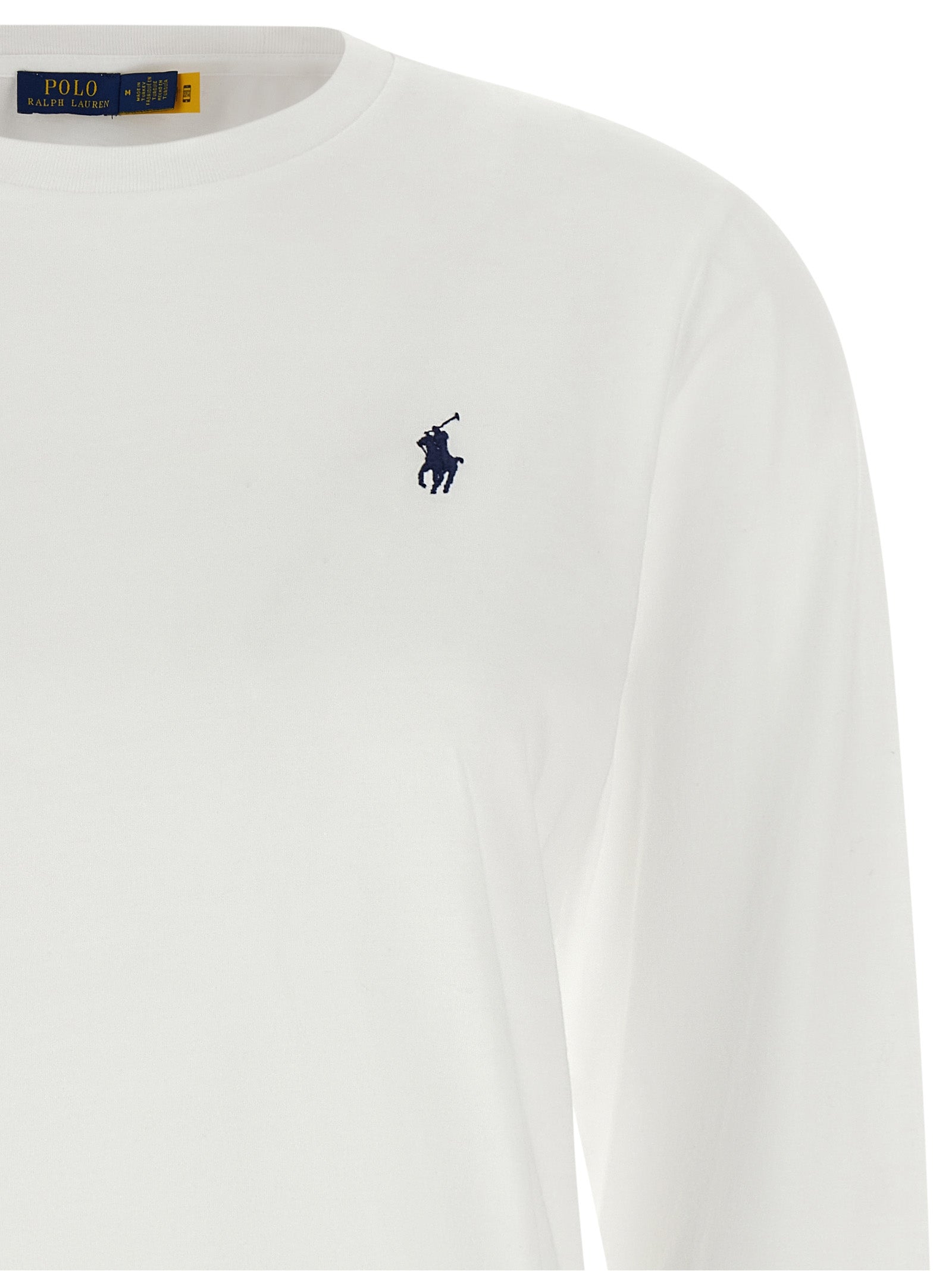 White Cotton Long Sleeve T-Shirt