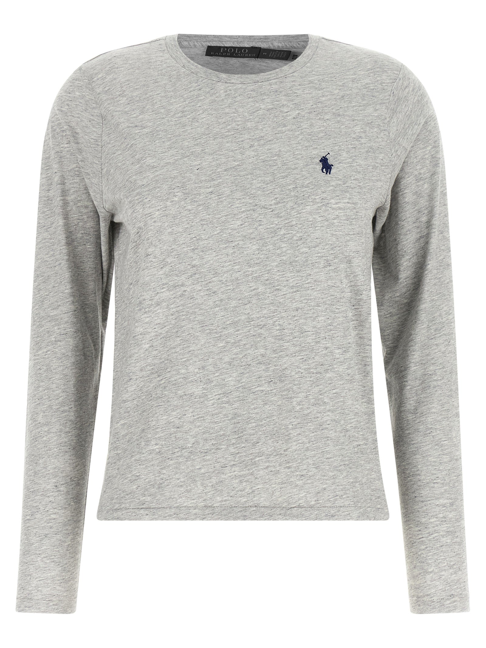 Gray Cotton Long Sleeve T-Shirt