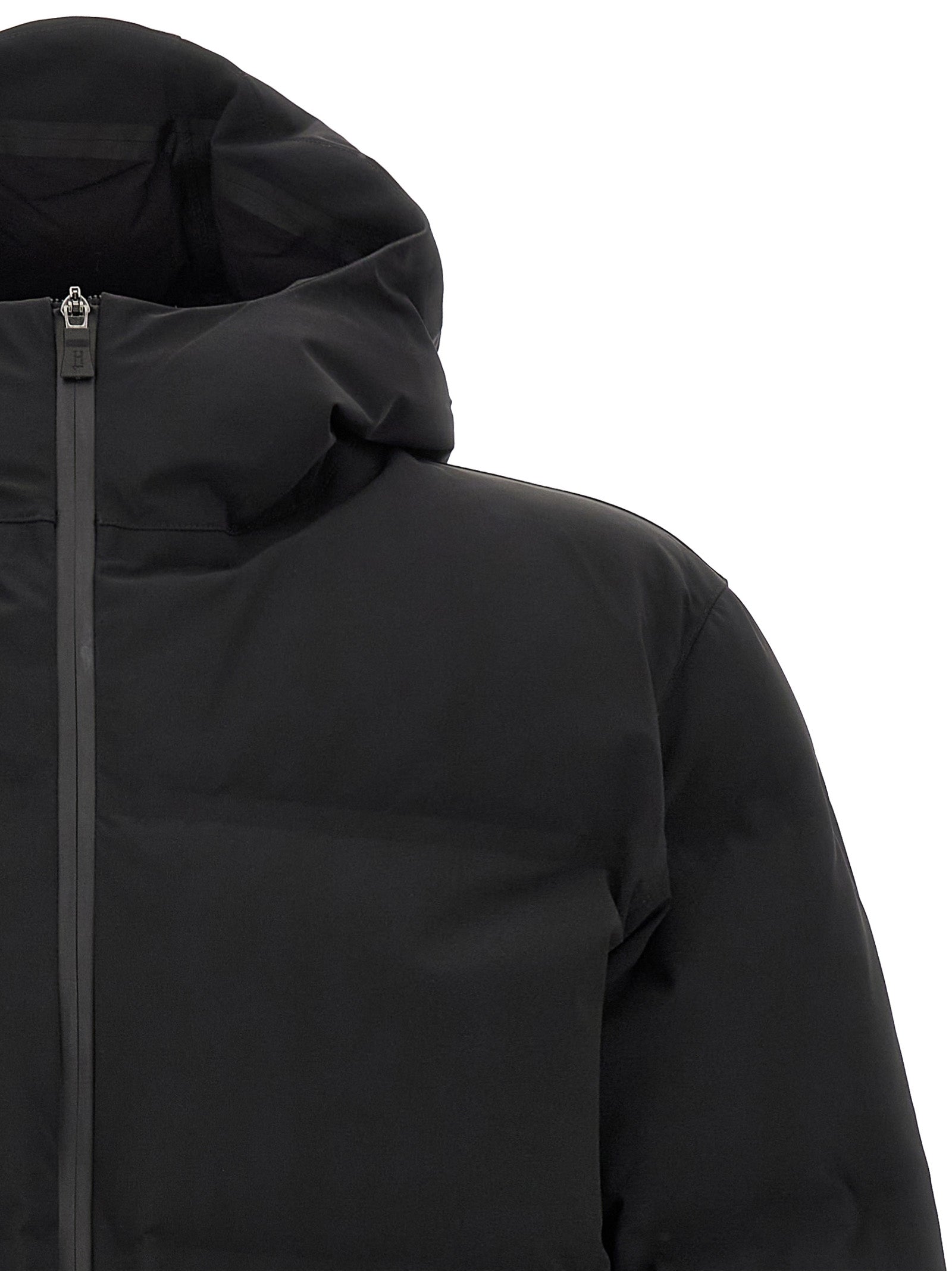 Black Polyamide Full-Length Jacket