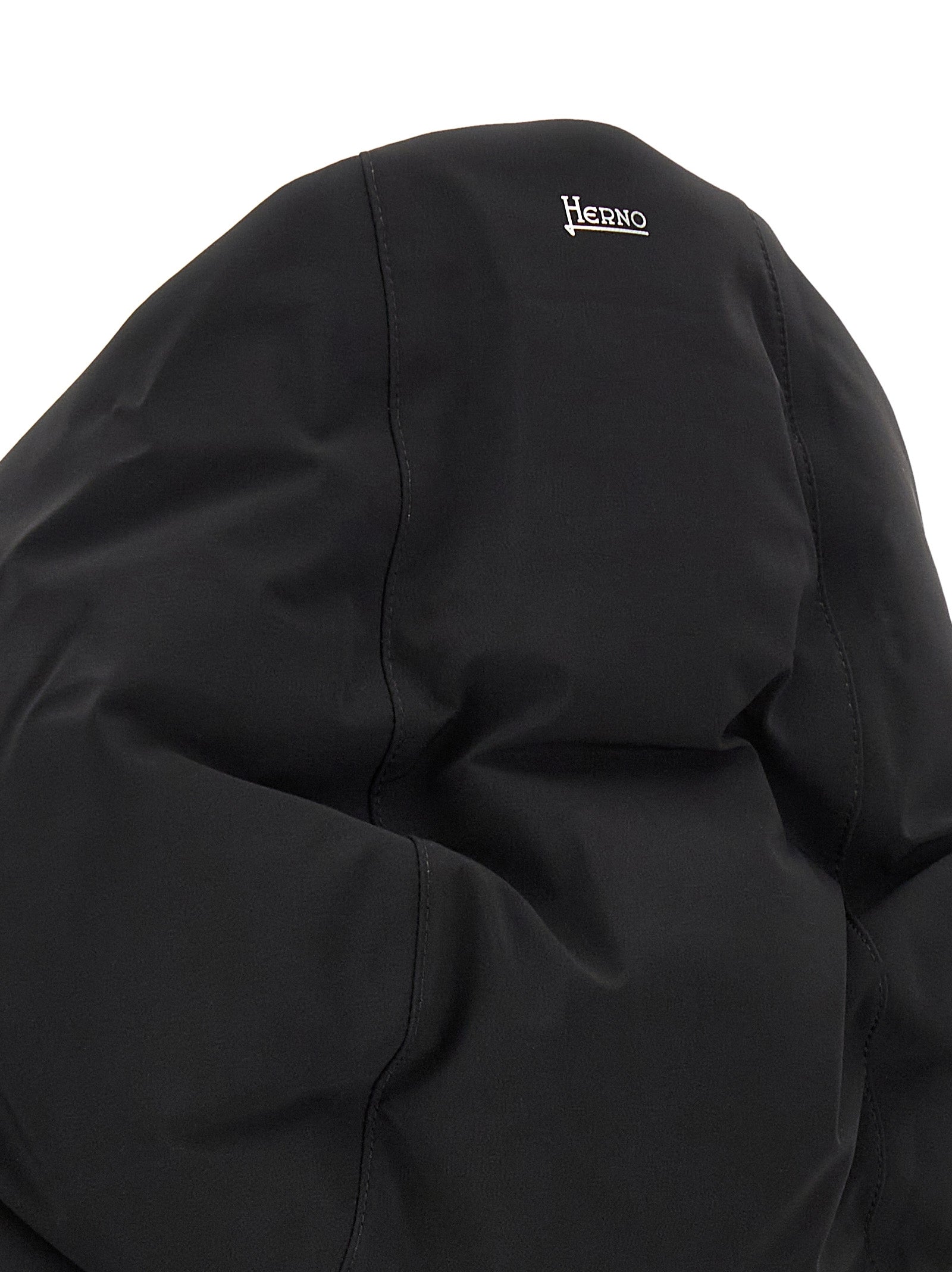 Black Polyamide Full-Length Jacket