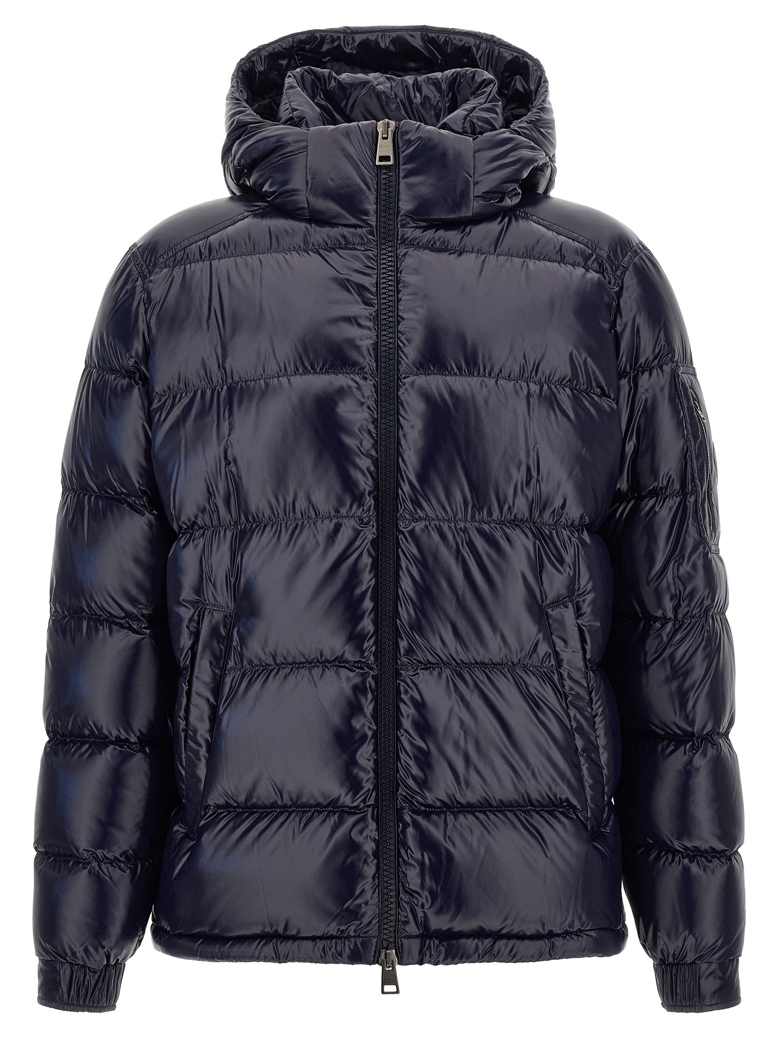 Blue Polyamide Full-Length Jacket