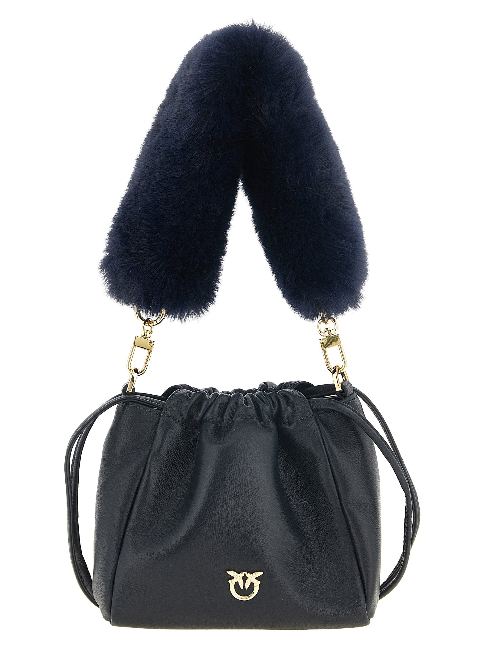 Blue Lambskin Shoulder Bag
