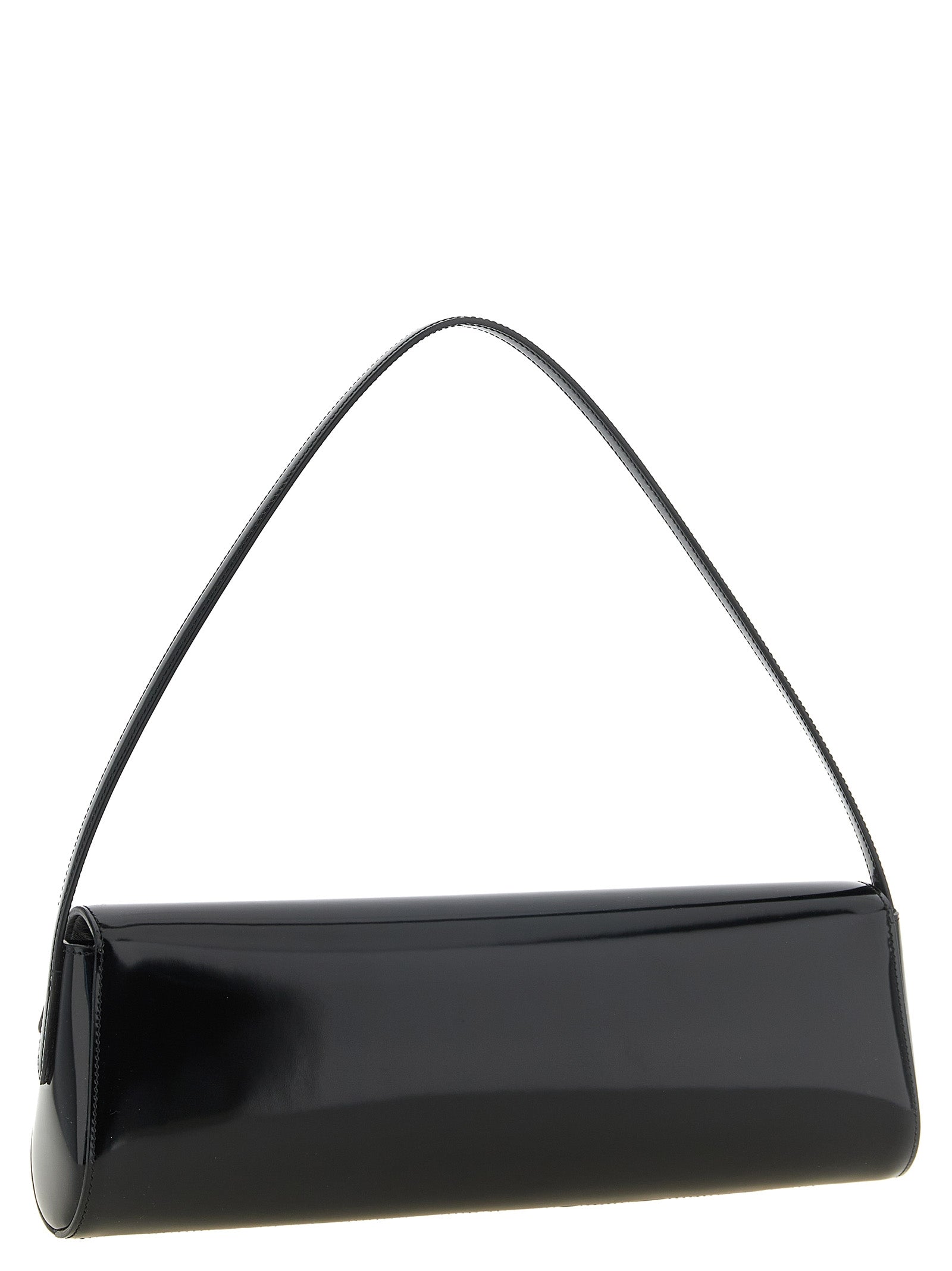 Black Calfskin Shoulder Bag