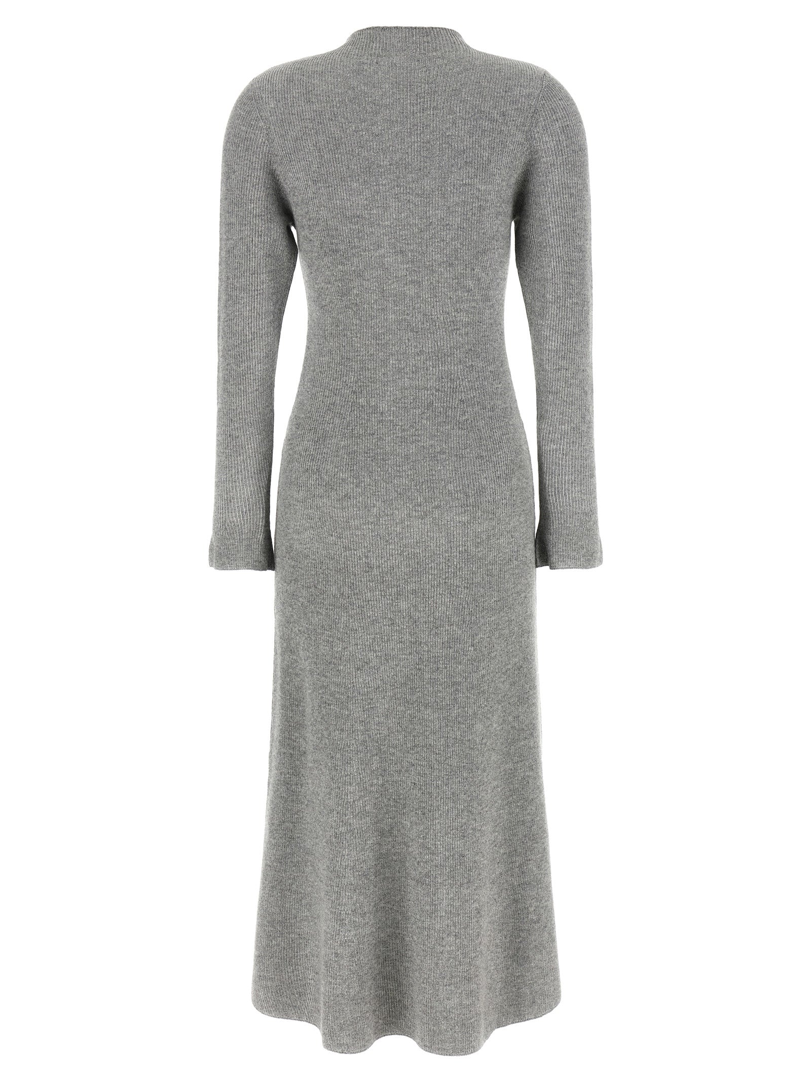 Gray Virgin Wool Midi Dress