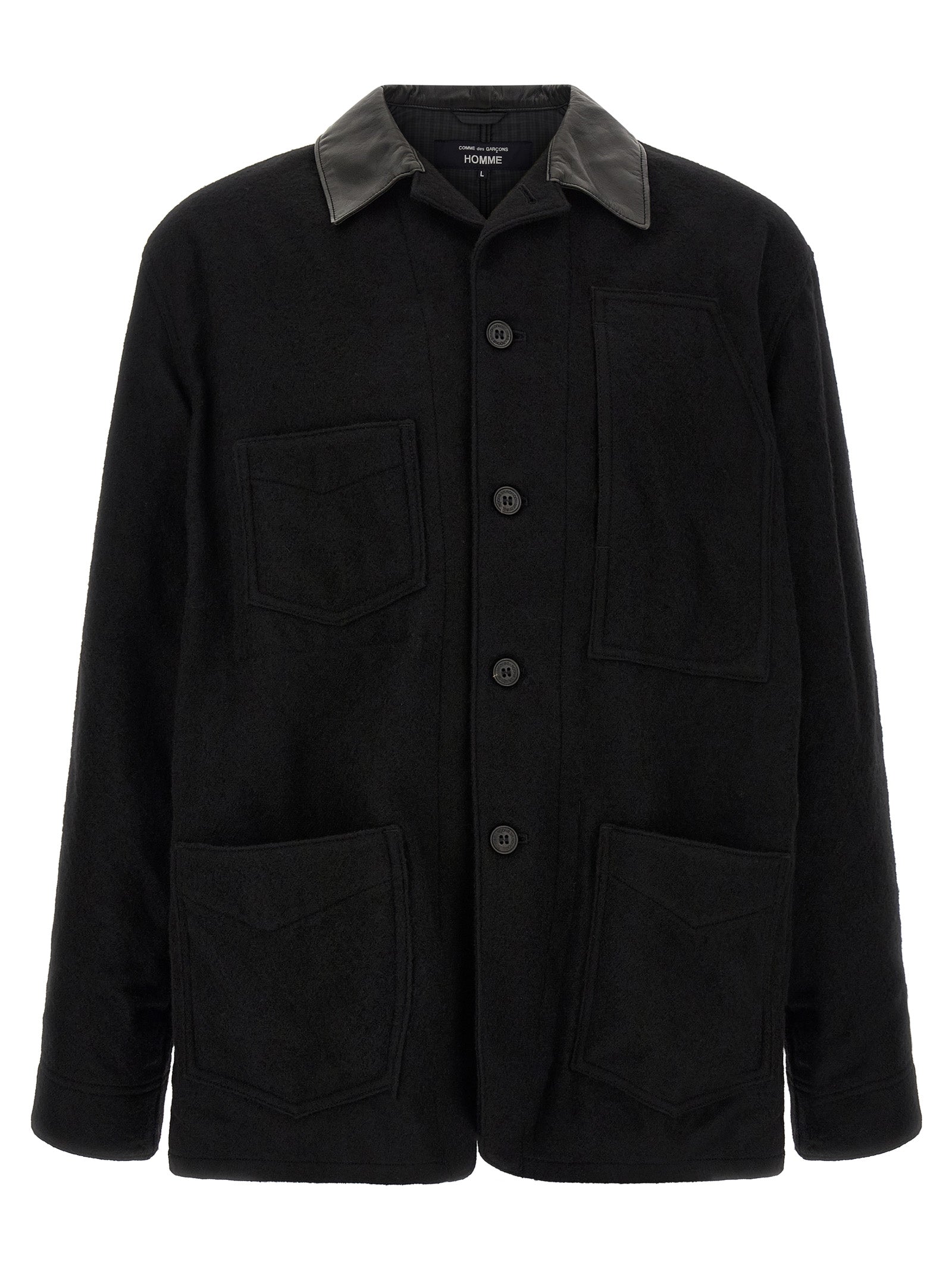 Black Wool Full-Length Jacket