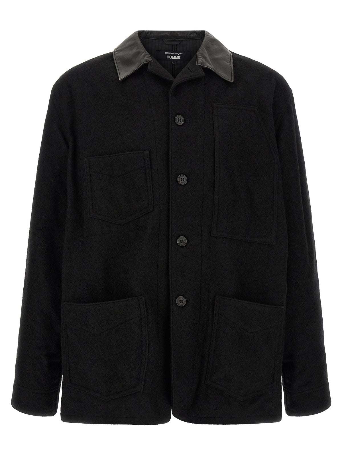 Black Wool Full-Length Jacket