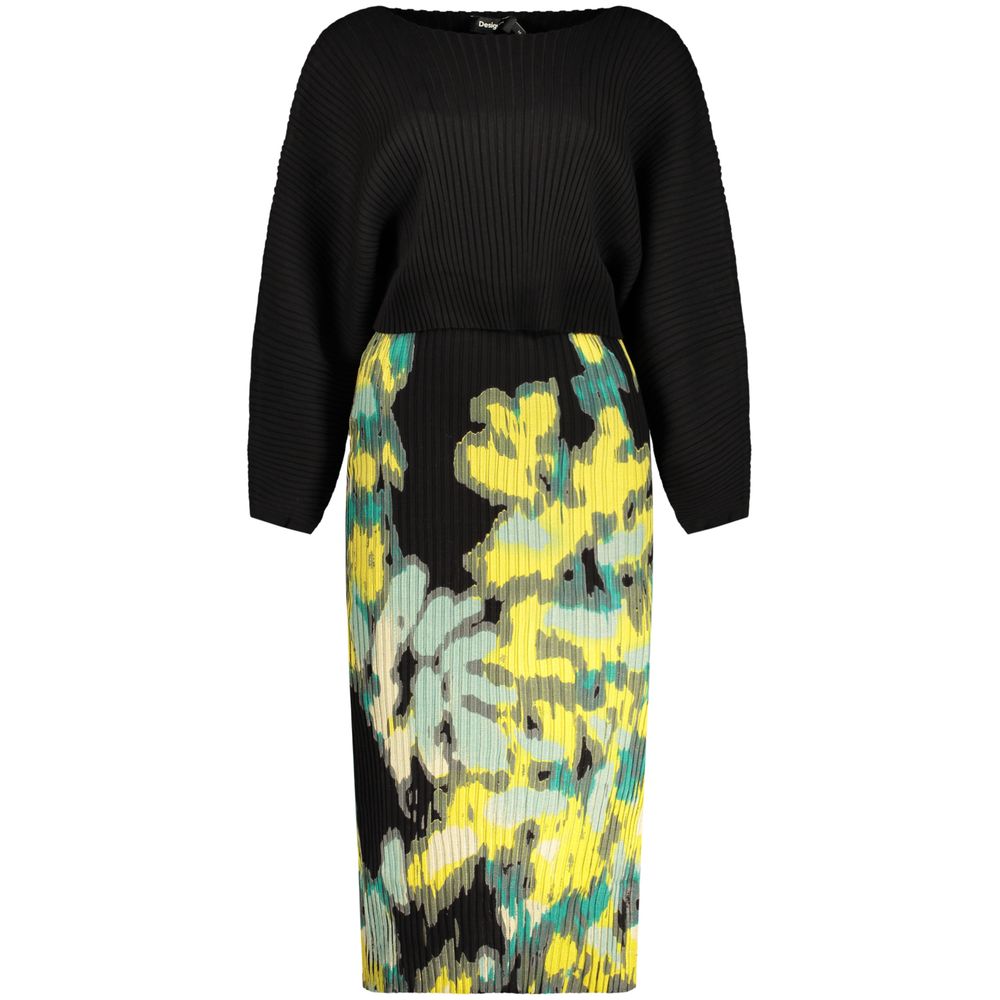Black Polyester Casual Dress