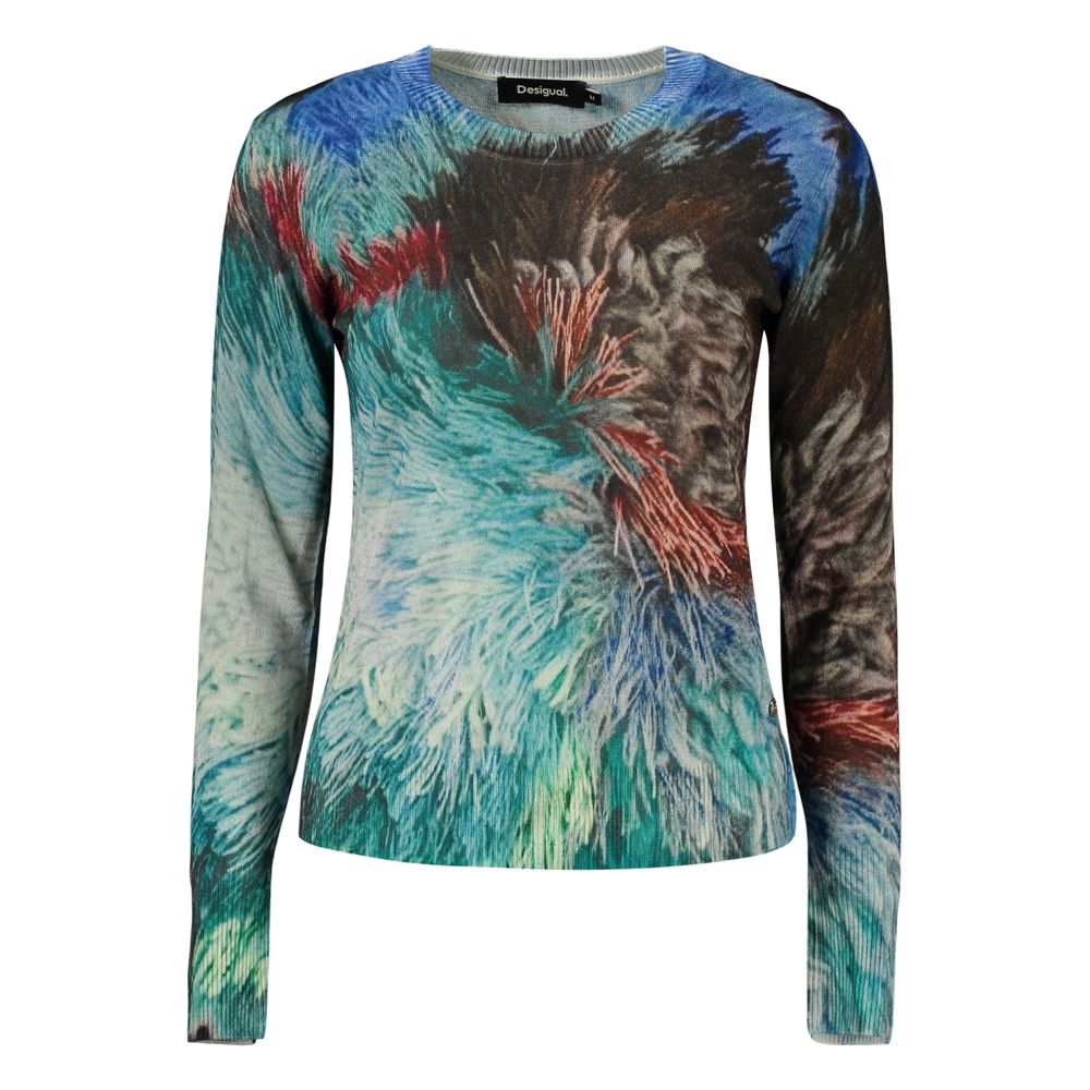 Blue Viscose Women Sweater