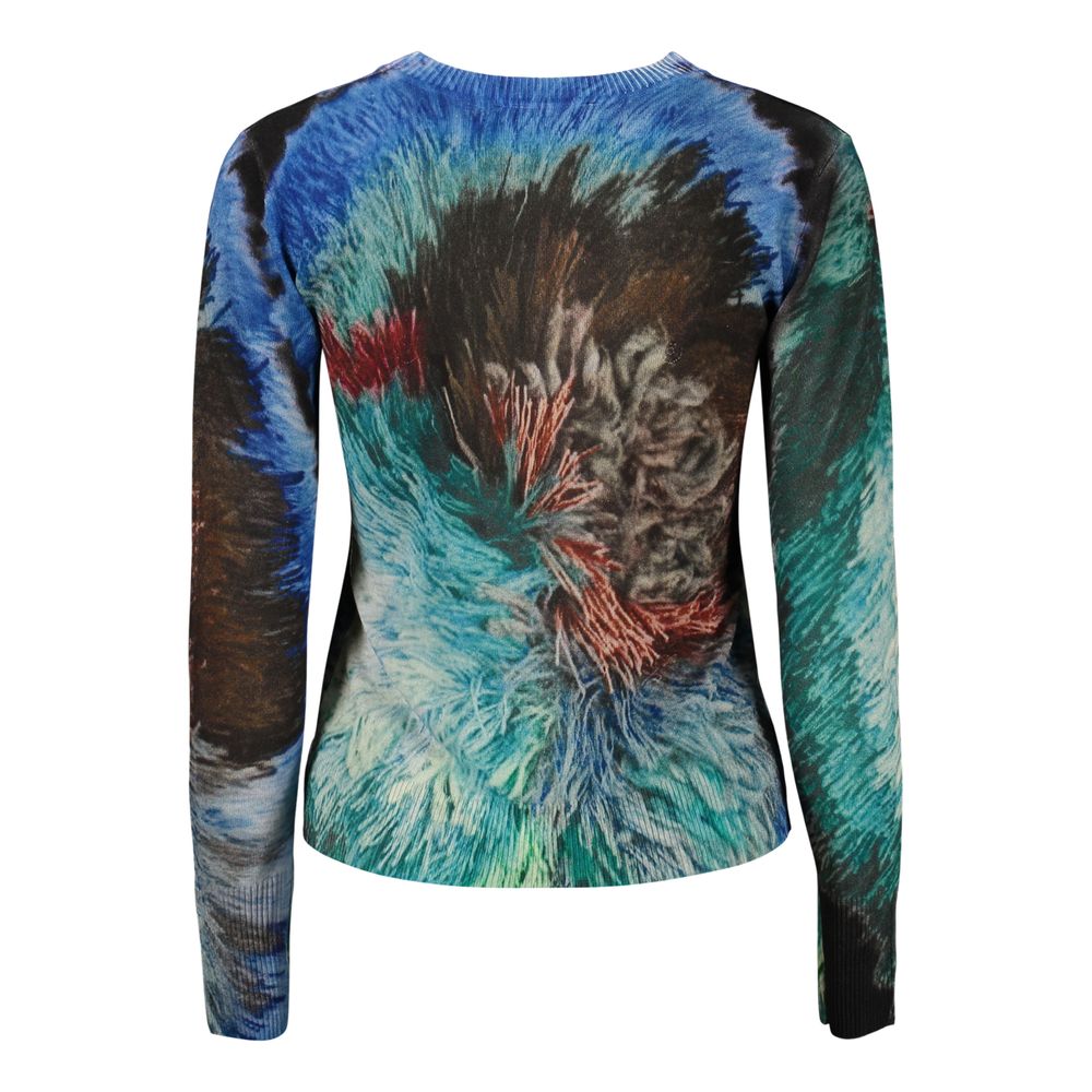 Blue Viscose Women Sweater