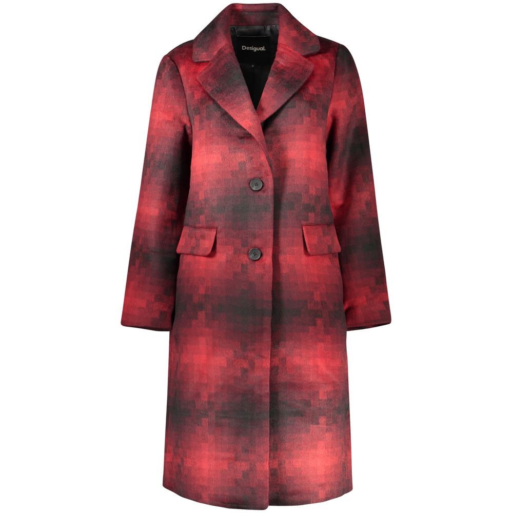 Red Polyester Womens Jacket