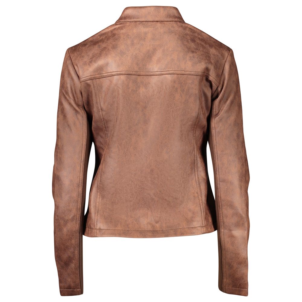 Brown Polyester Womens Jacket