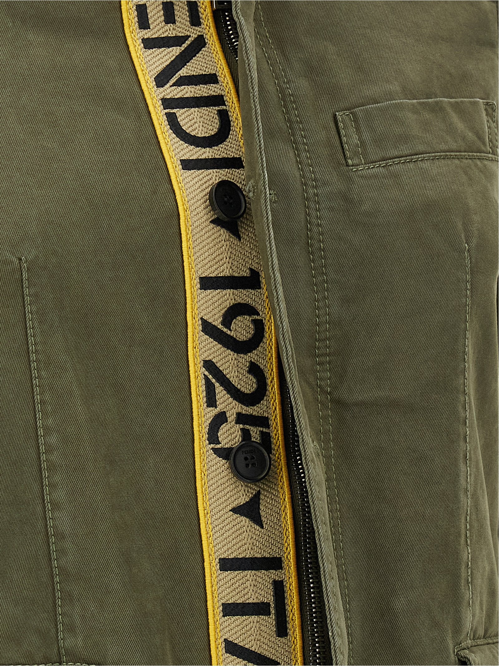 Bicolor Cotton Full-Length Jacket