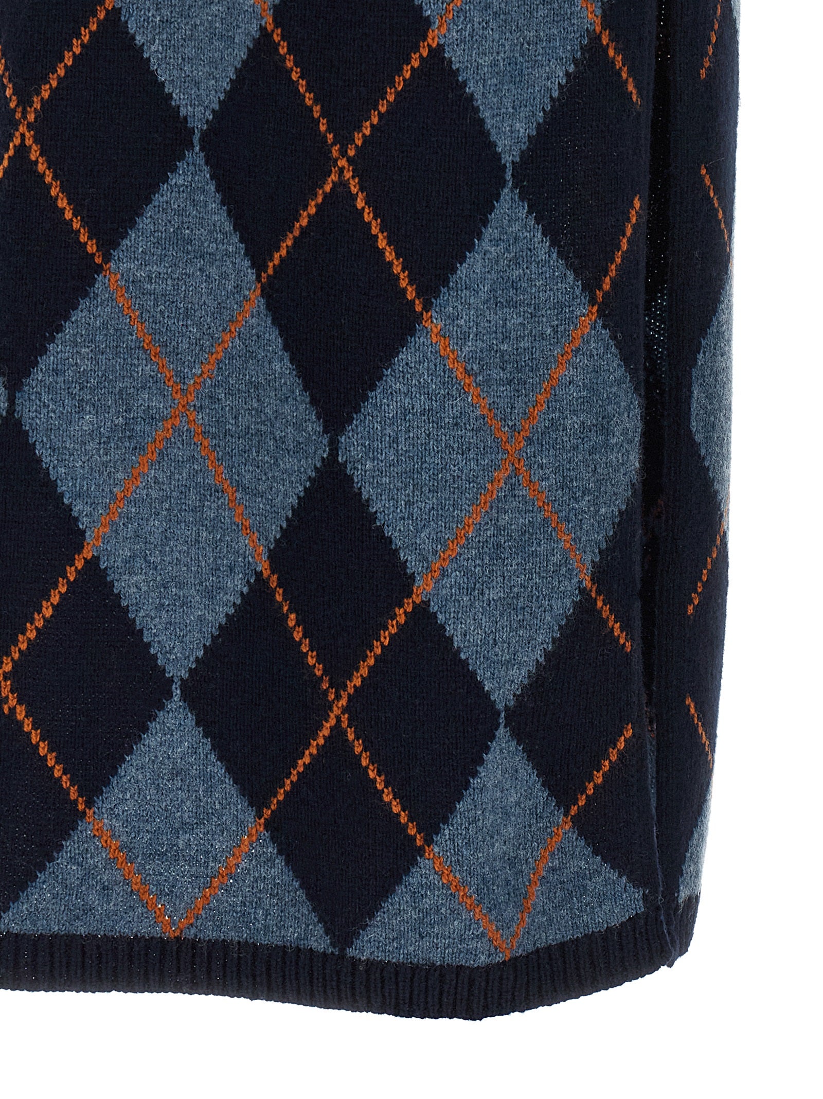 Blue Viscose Midi Skirt