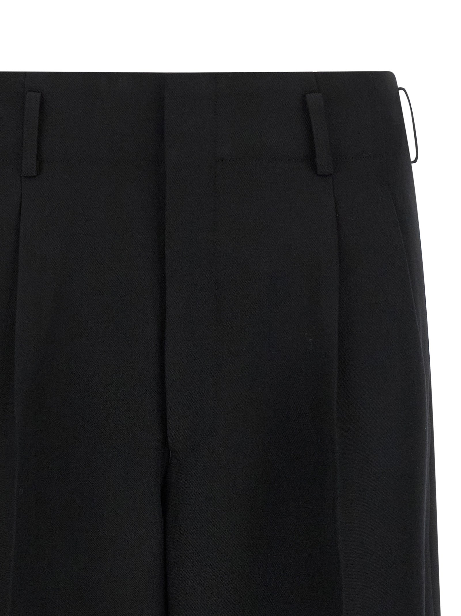 Black Wool Cropped Pants