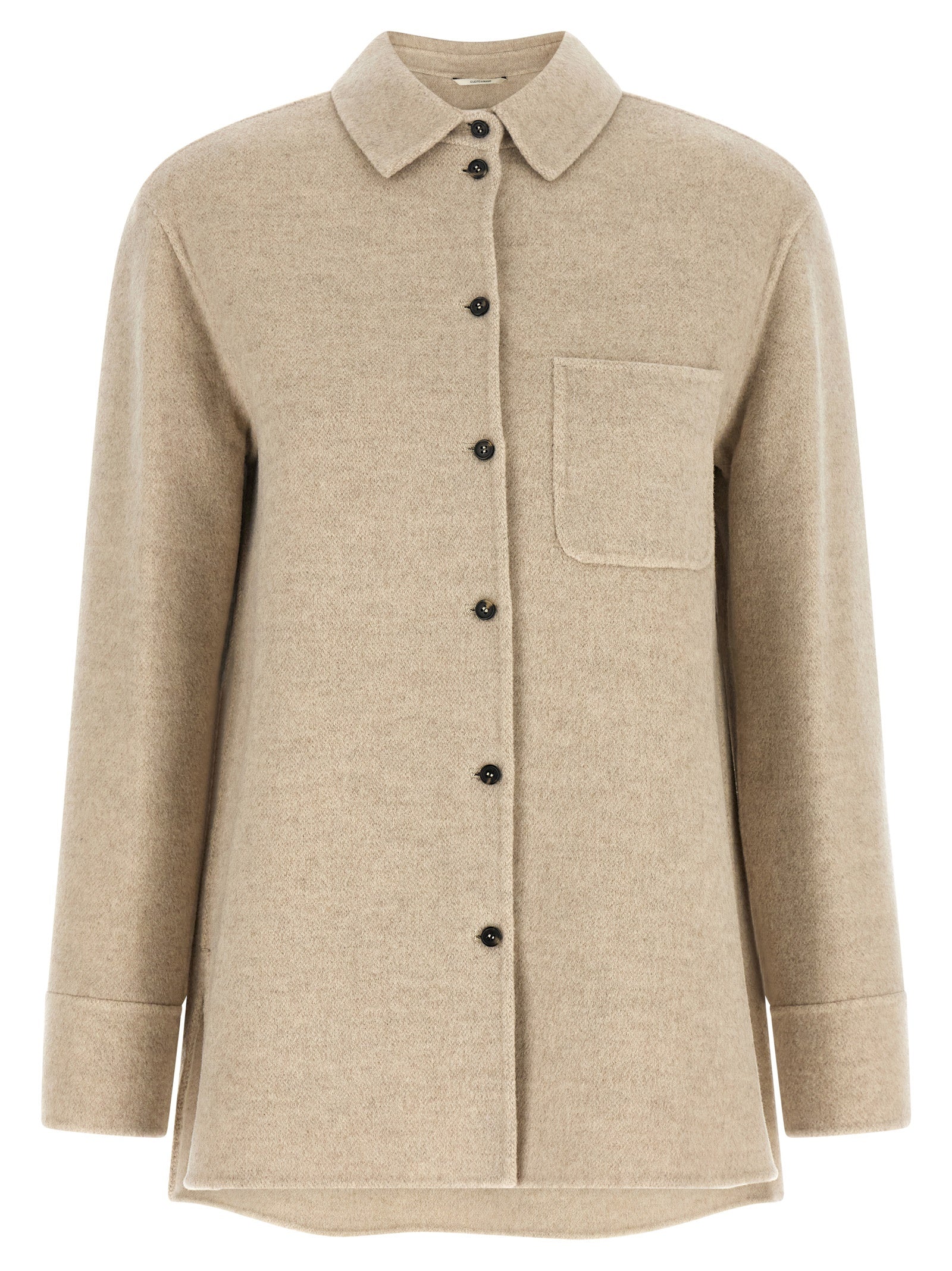 Beige Virgin Wool Shell Jacket