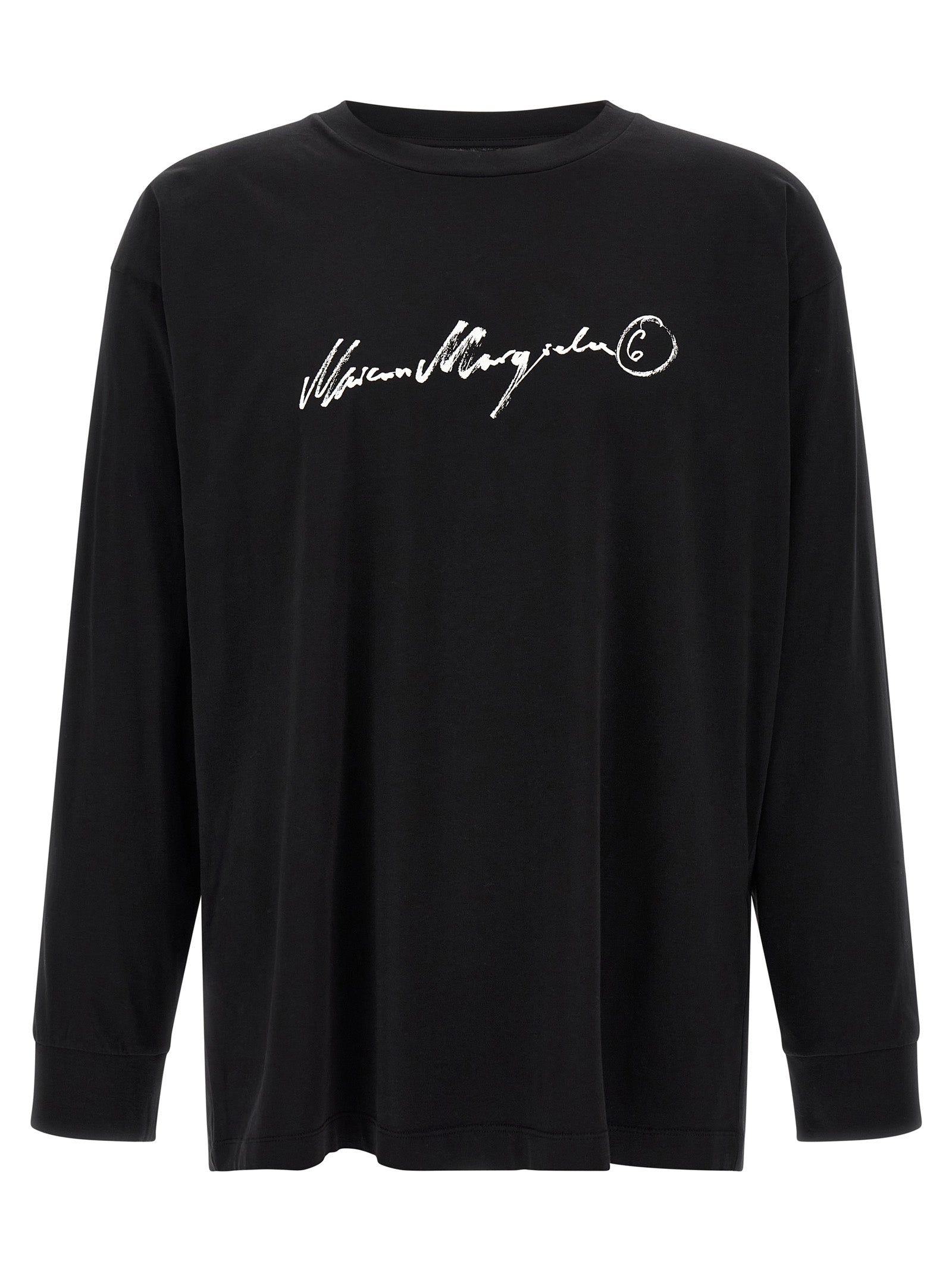 Black Cotton Long Sleeve T-Shirt