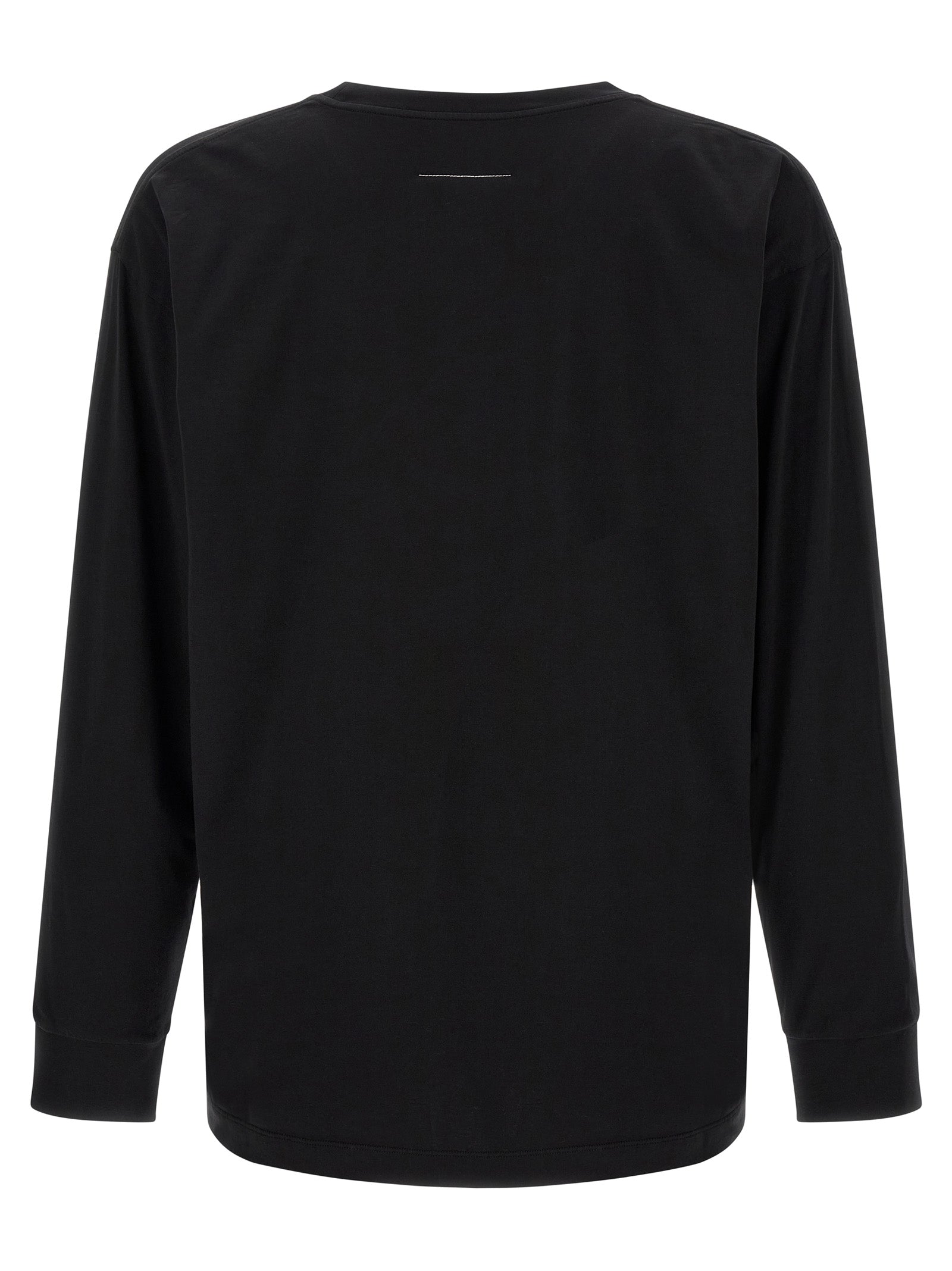 Black Cotton Long Sleeve T-Shirt