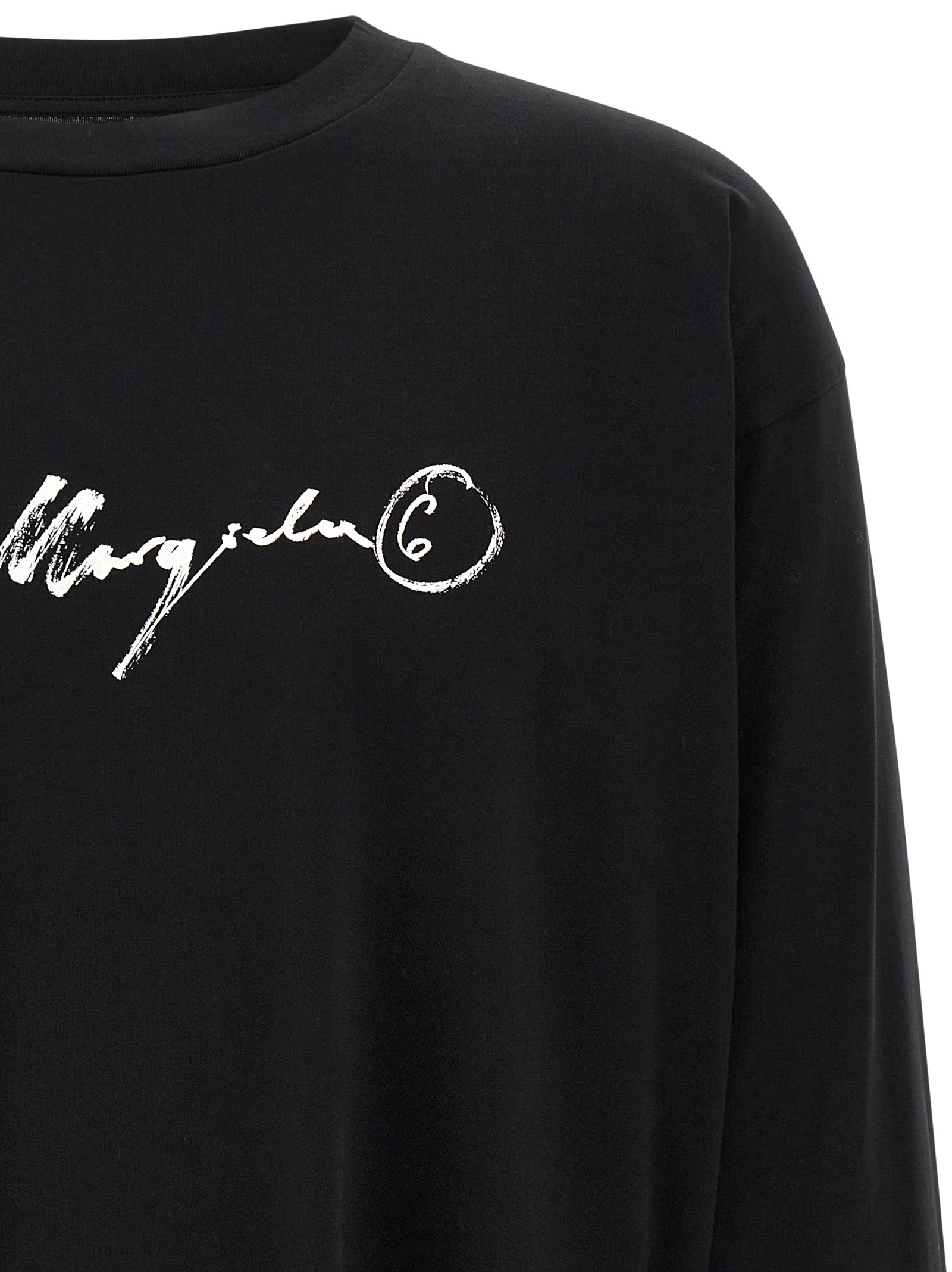 Black Cotton Long Sleeve T-Shirt
