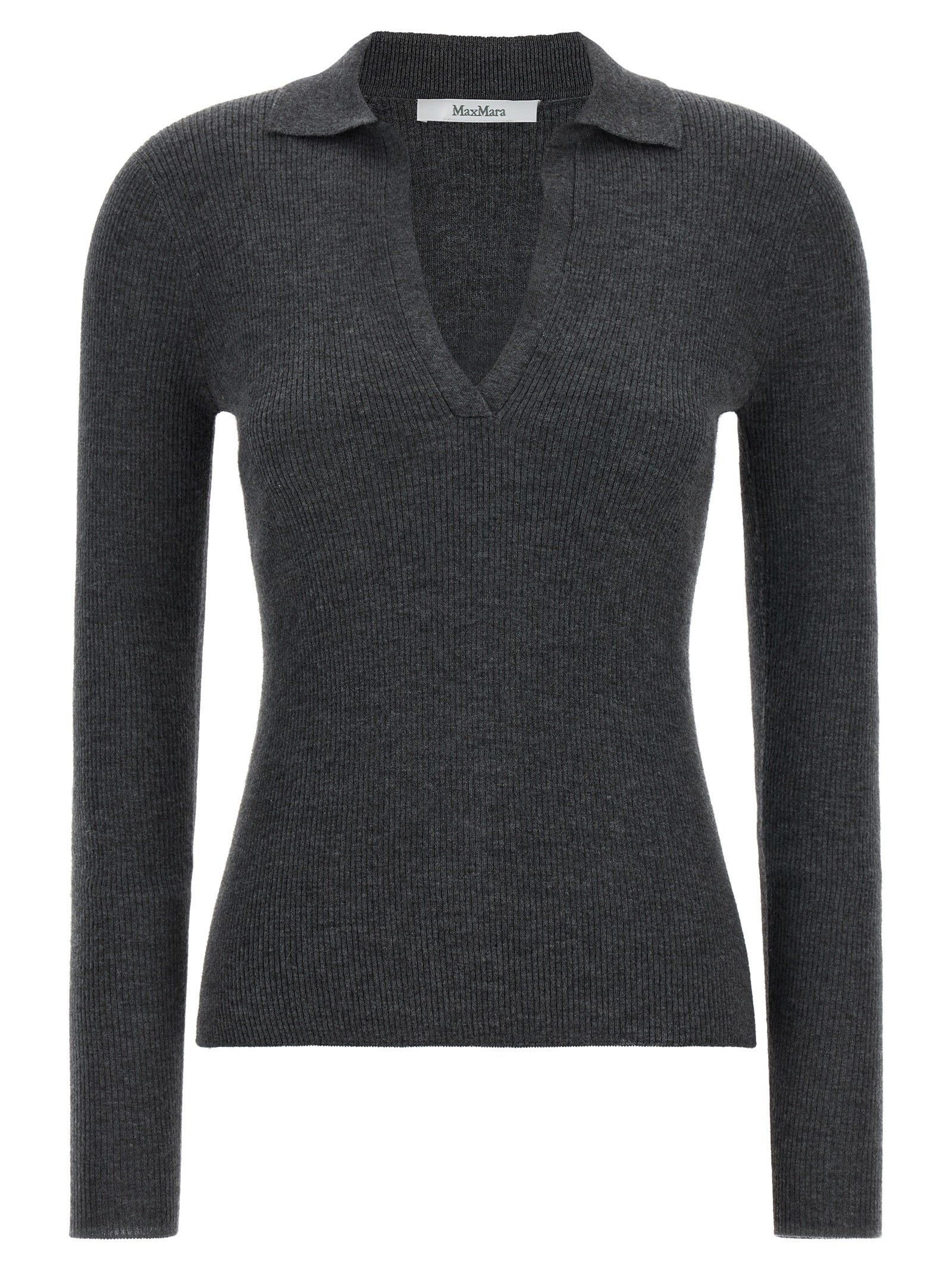 Gray Cashmere Polo Shirt