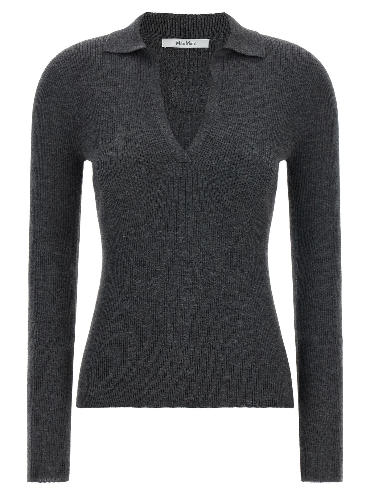 Gray Cashmere Polo Shirt