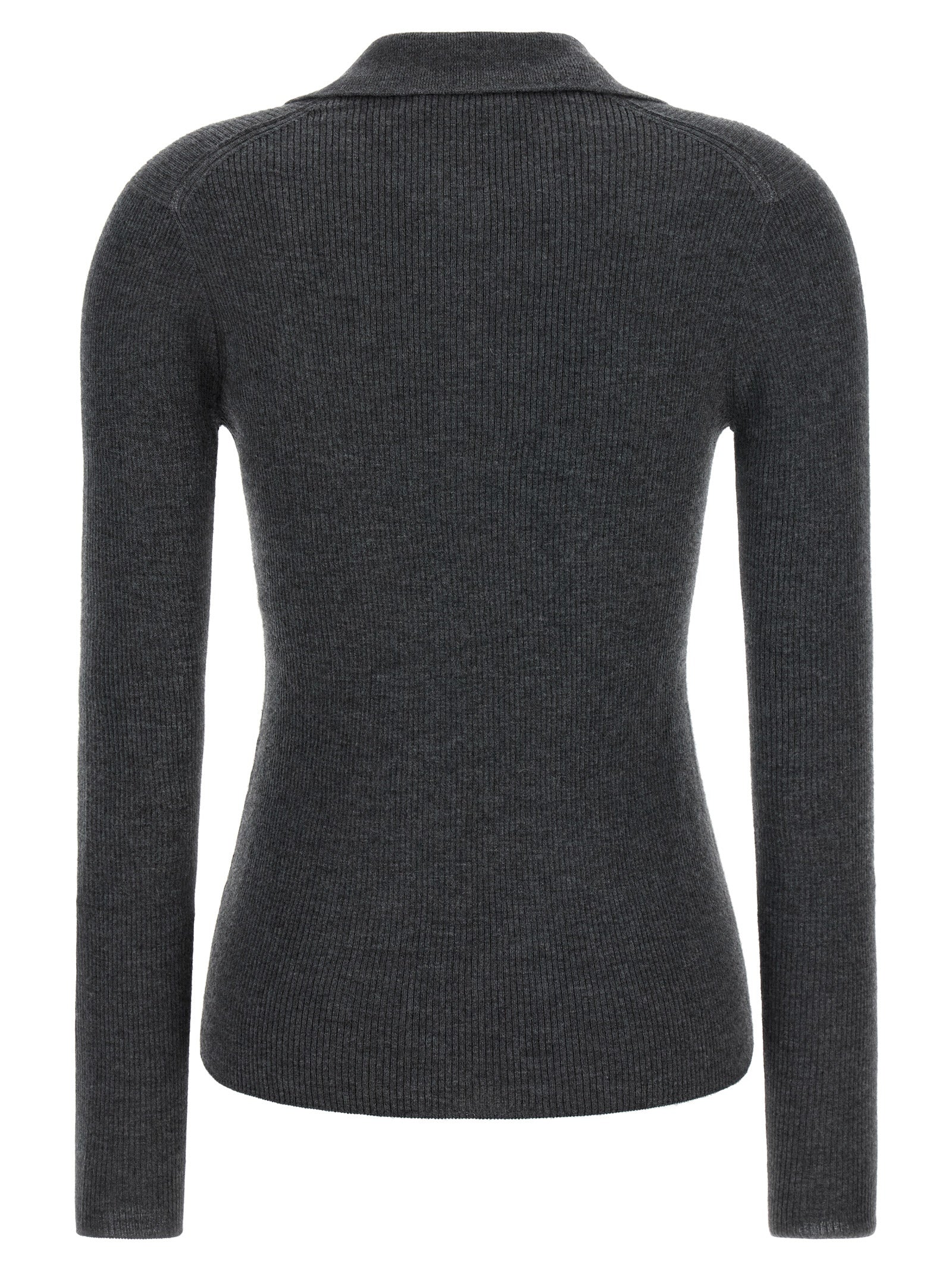 Gray Cashmere Polo Shirt