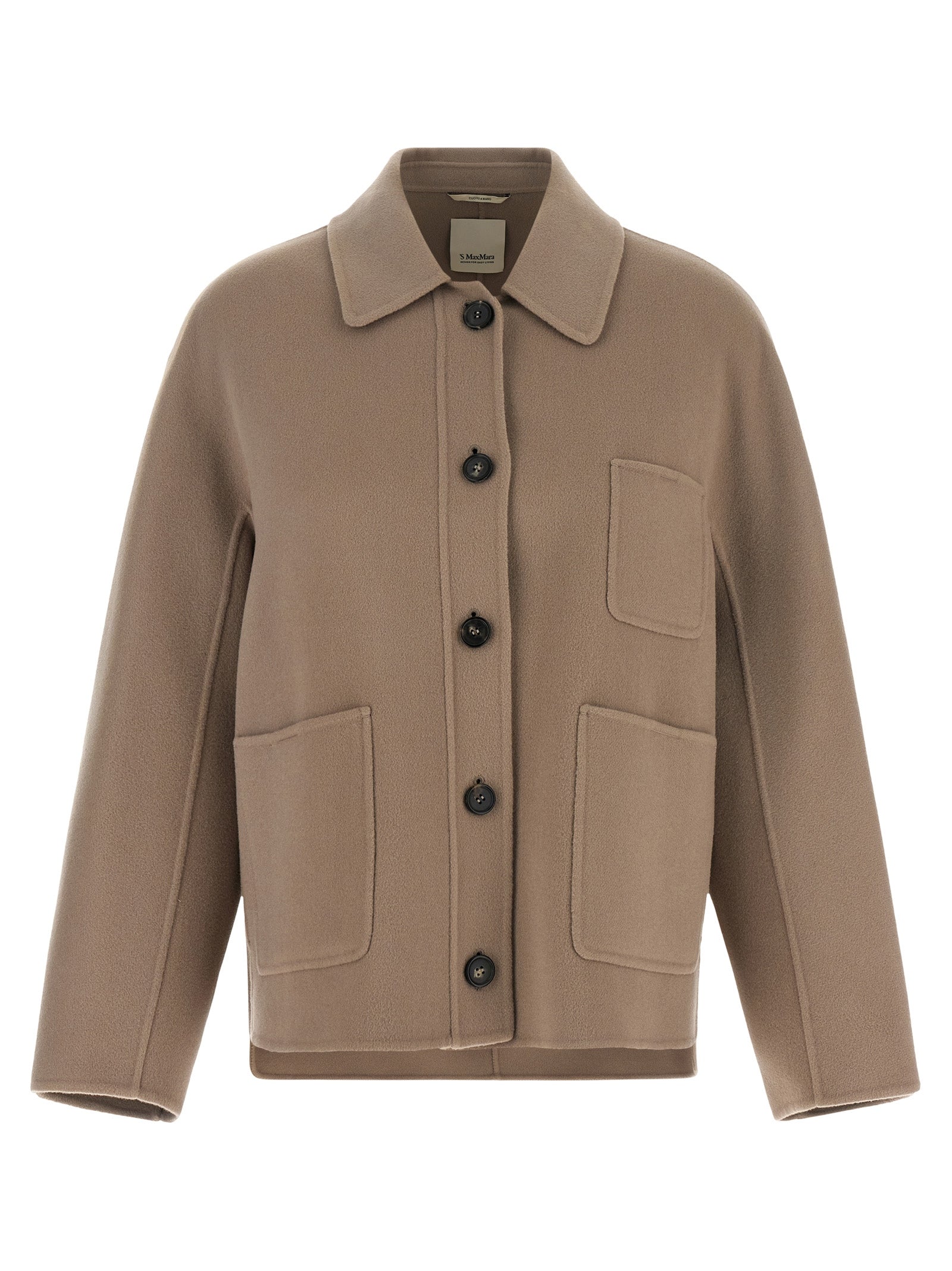 Beige Wool Full-Length Jacket