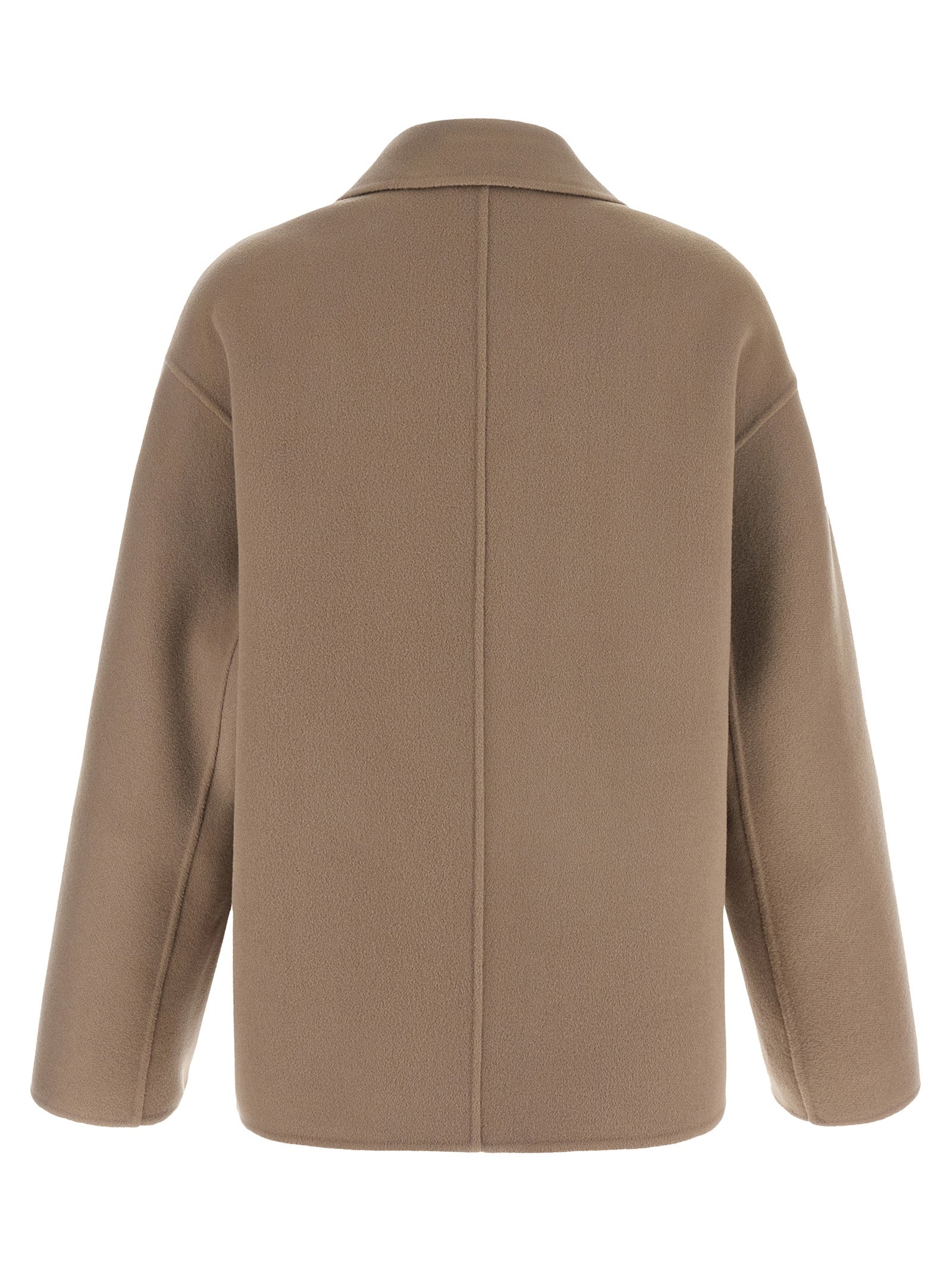 Beige Wool Full-Length Jacket