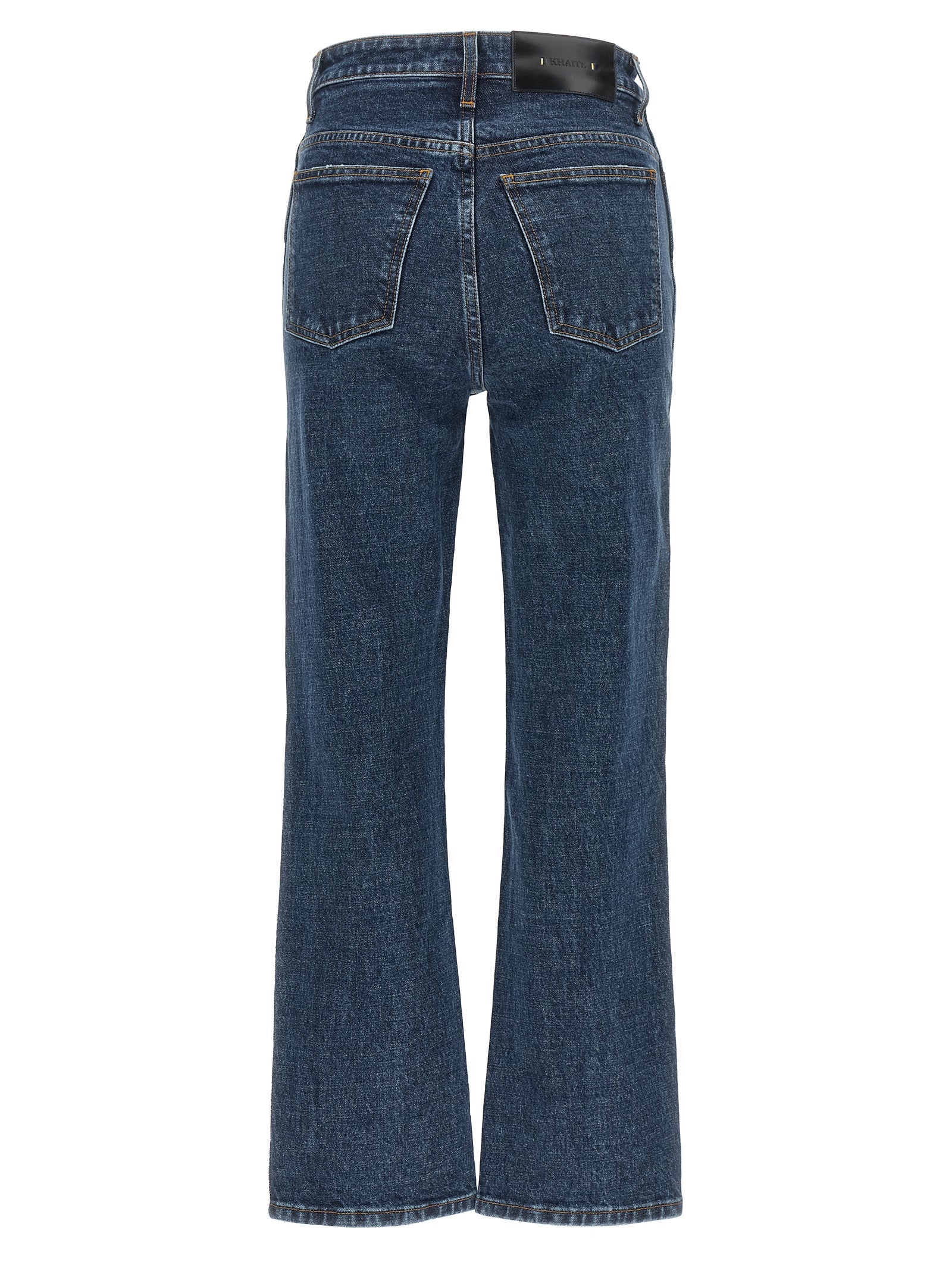 Blue Cotton Flared Jeans
