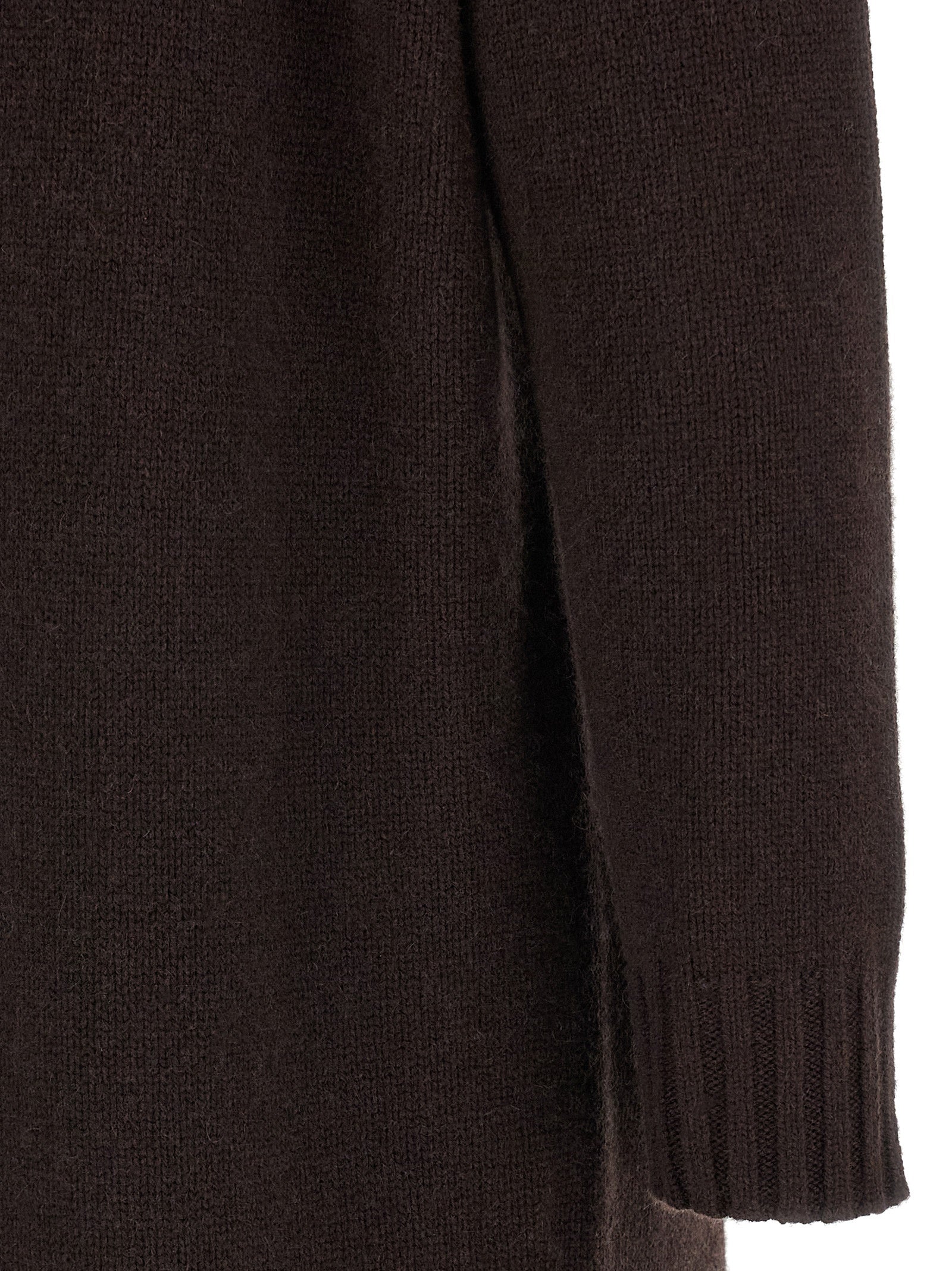 Brown Wool Midi Dress