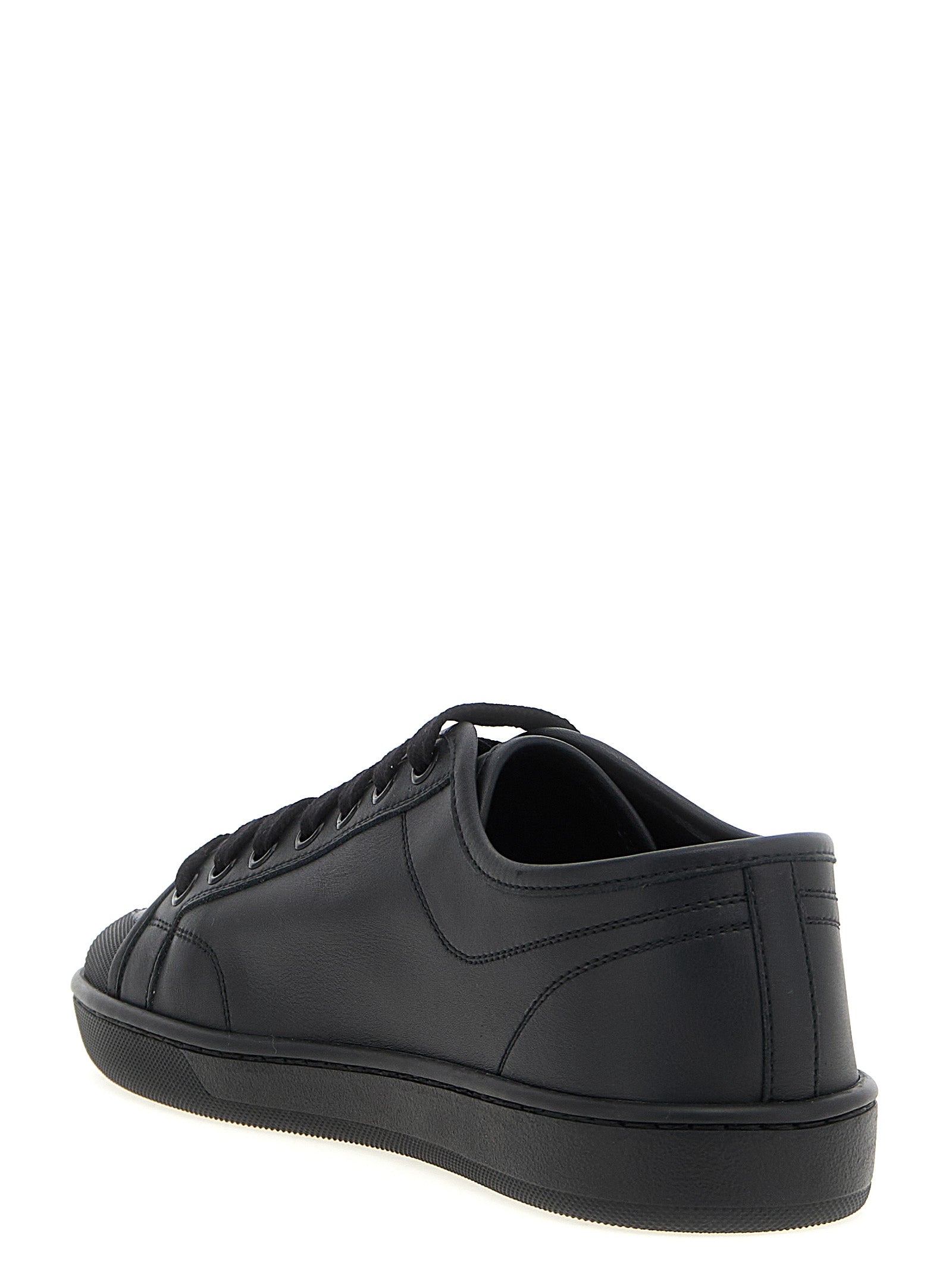 Black Calfskin Low Top Sneakers