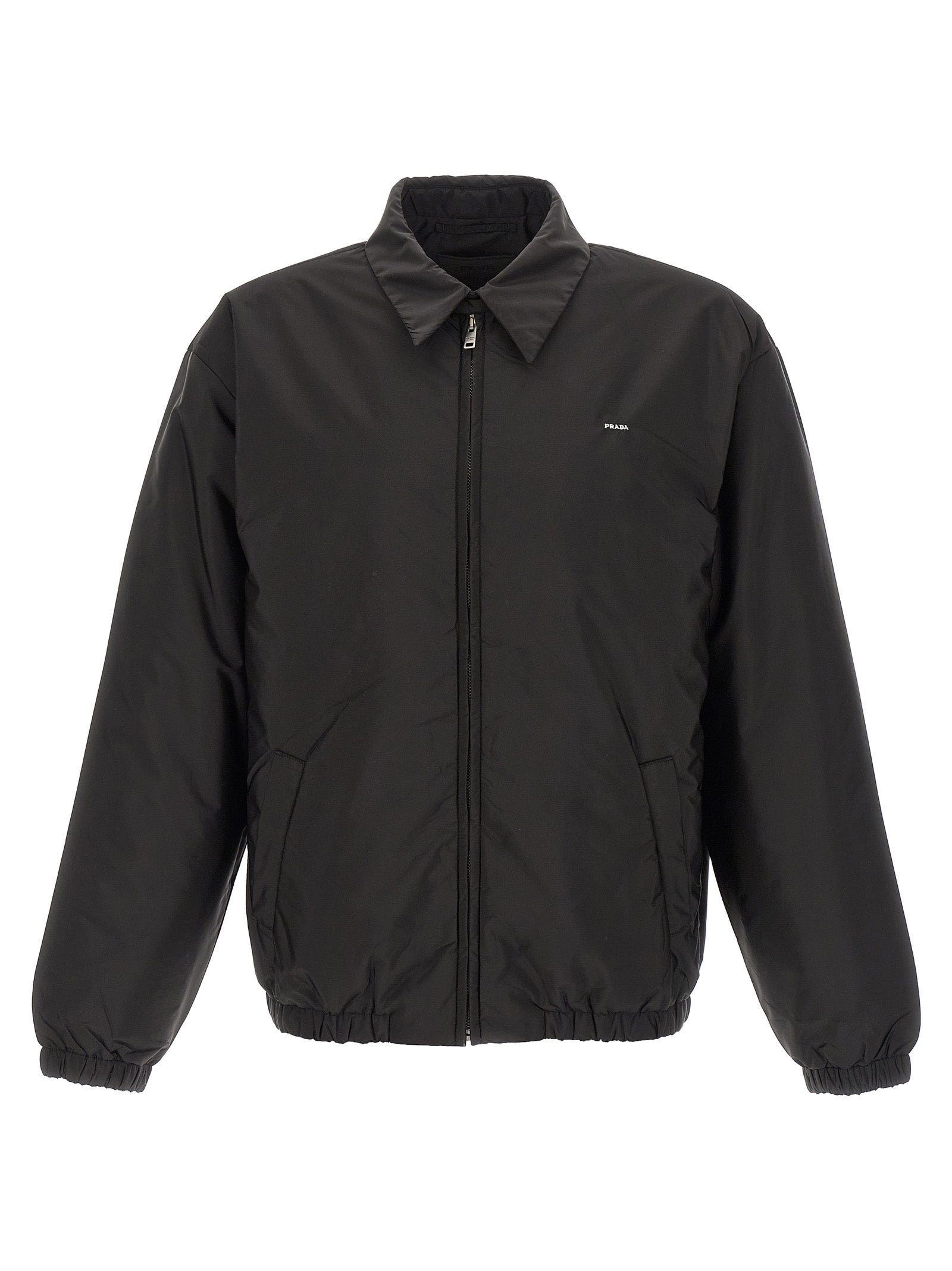 Black Recycled Polyamide Full-Length Jacket
