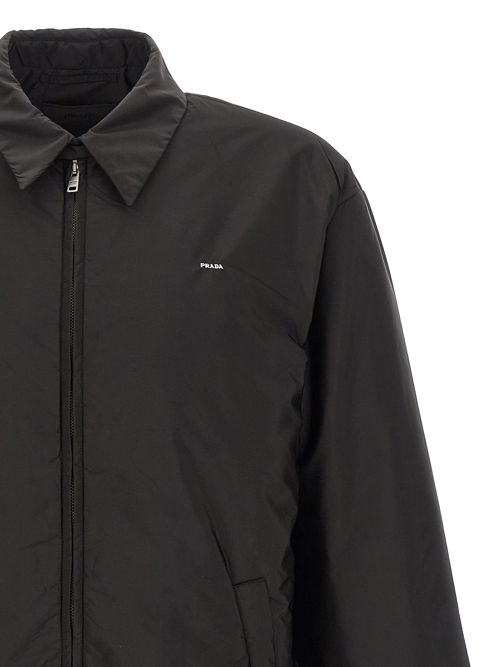 Black Recycled Polyamide Full-Length Jacket