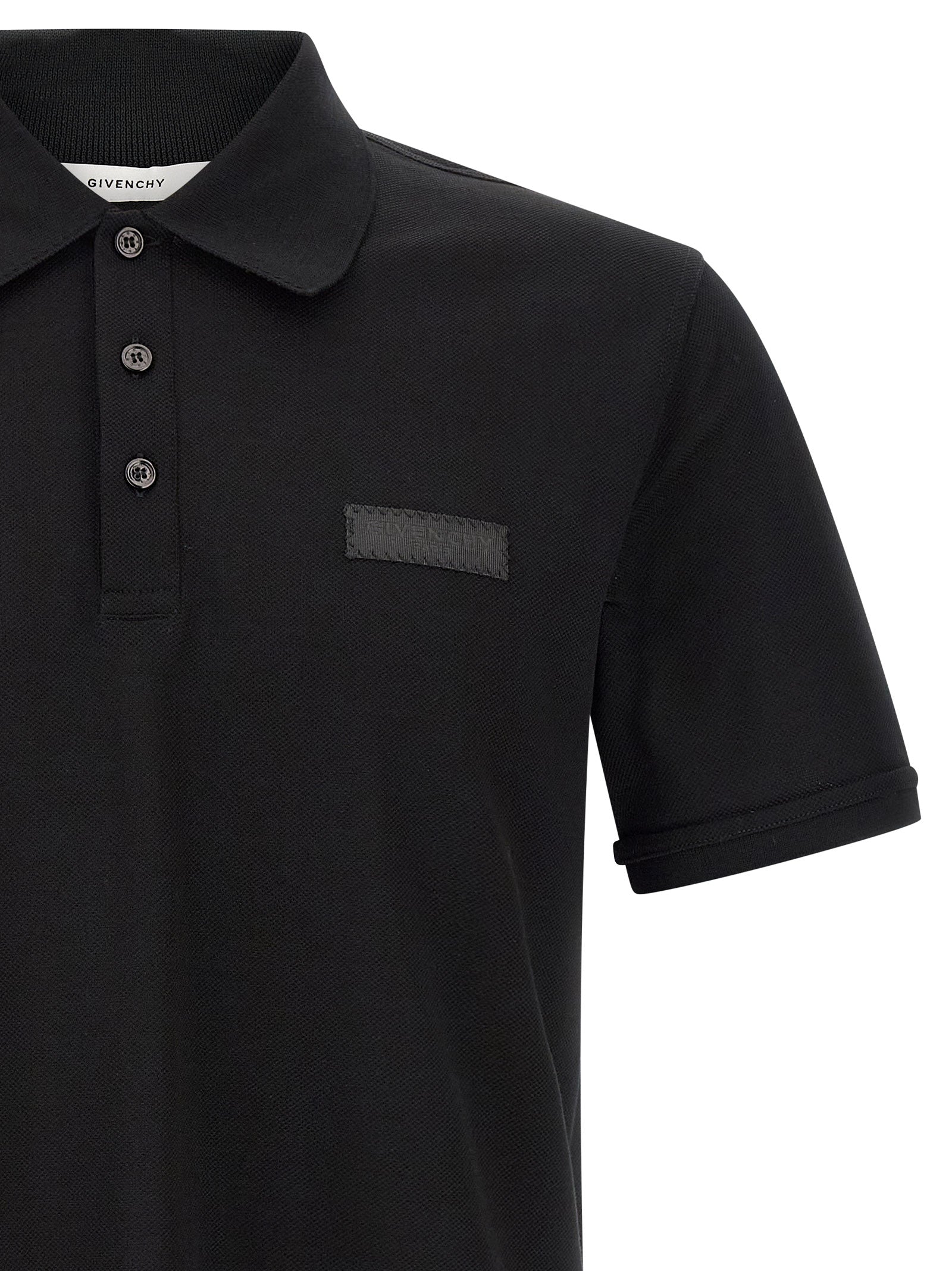 Black Cotton Polo Shirt
