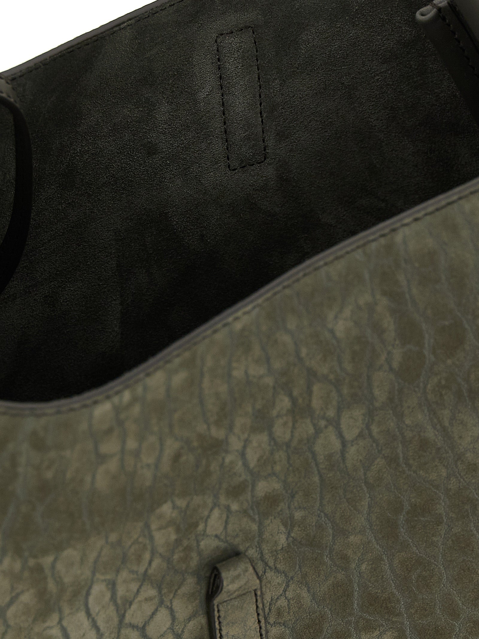 Gray Lamb Leather Shoulder Bag