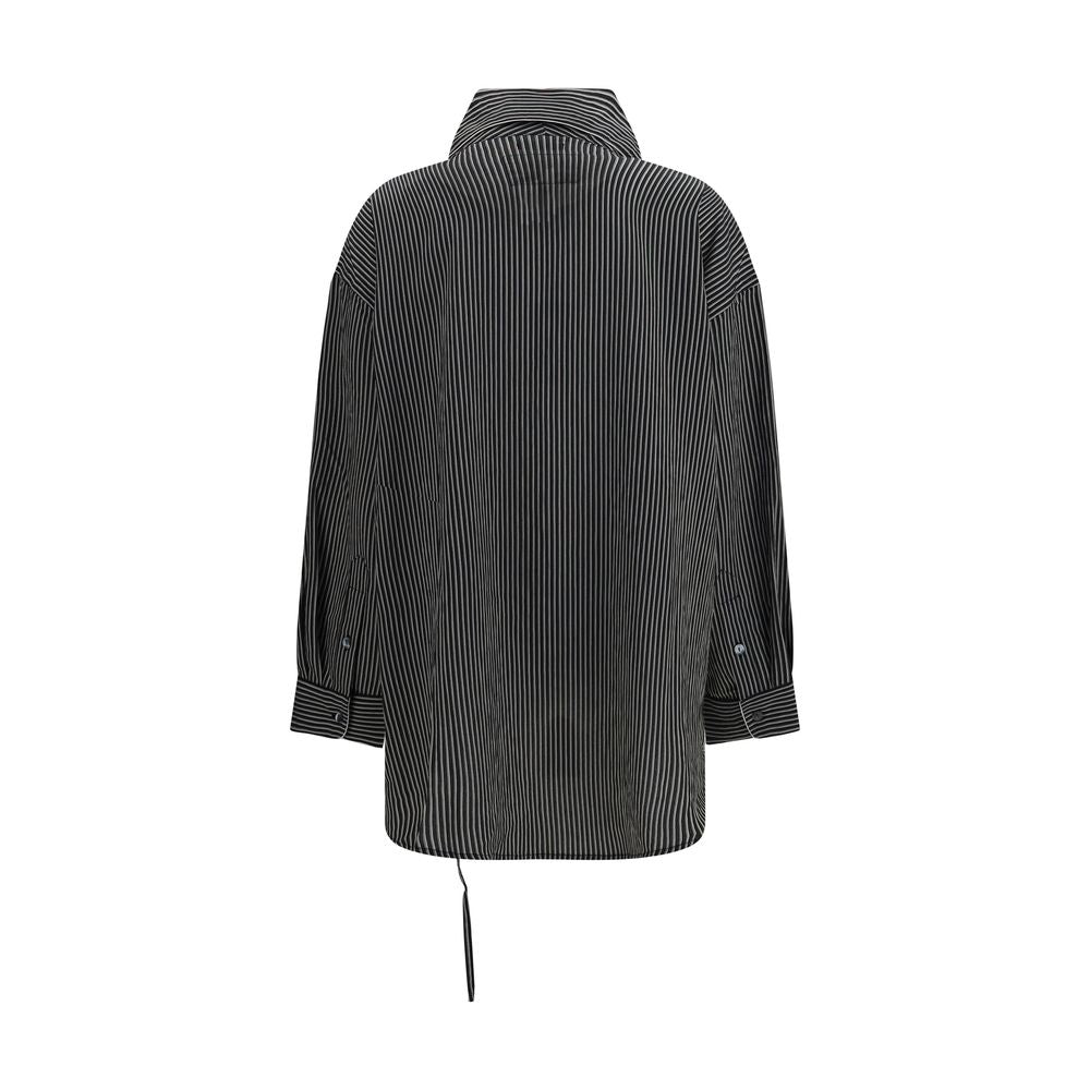 Black Viscose Pattern Shirt