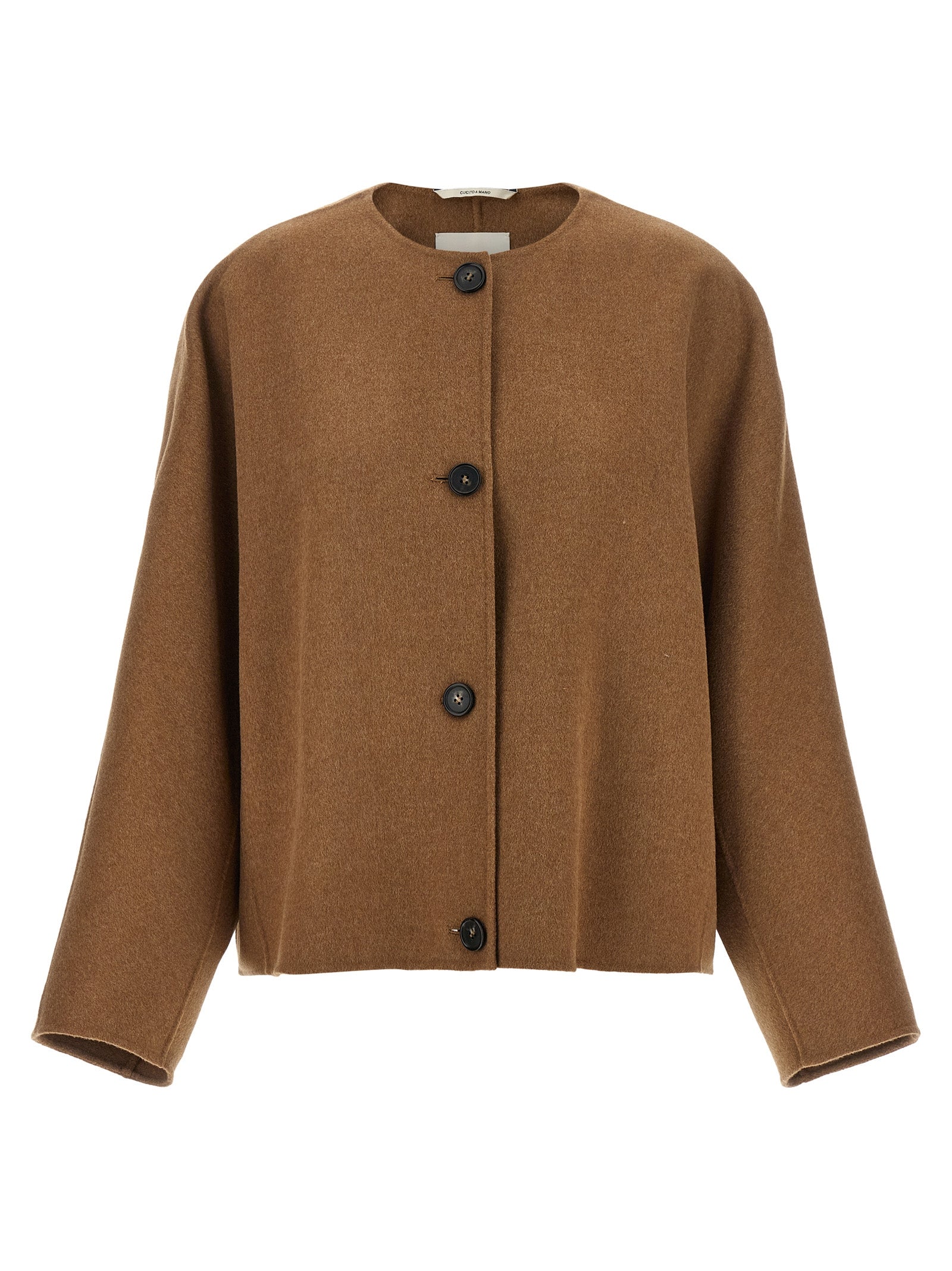 Brown Wool Full-Length Jacket